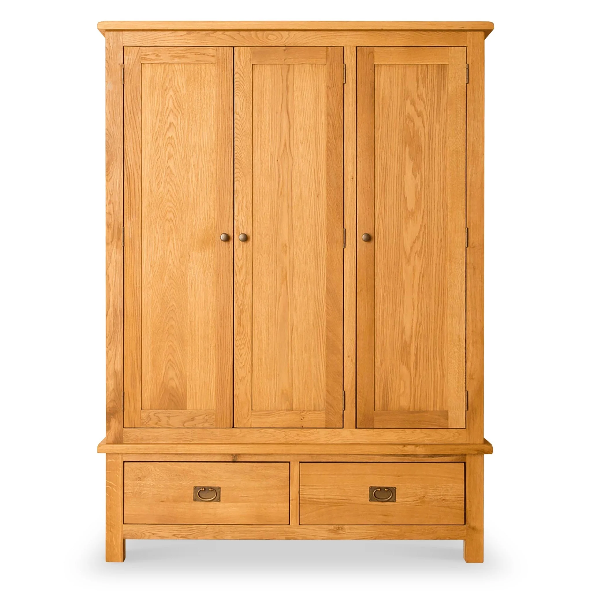 Lanner Oak Triple Wardrobe & Drawers - Image 3