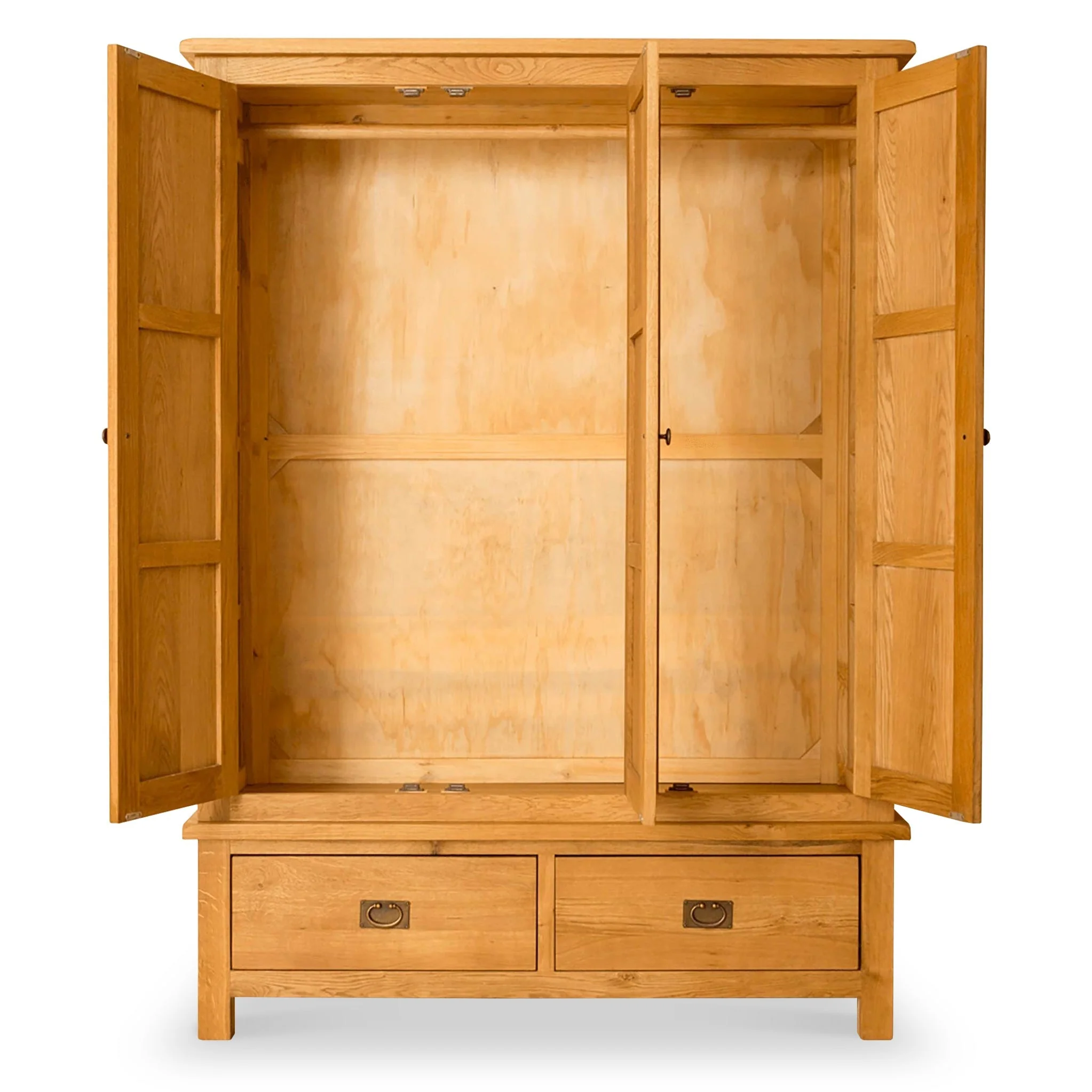 Lanner Oak Triple Wardrobe & Drawers - Image 4