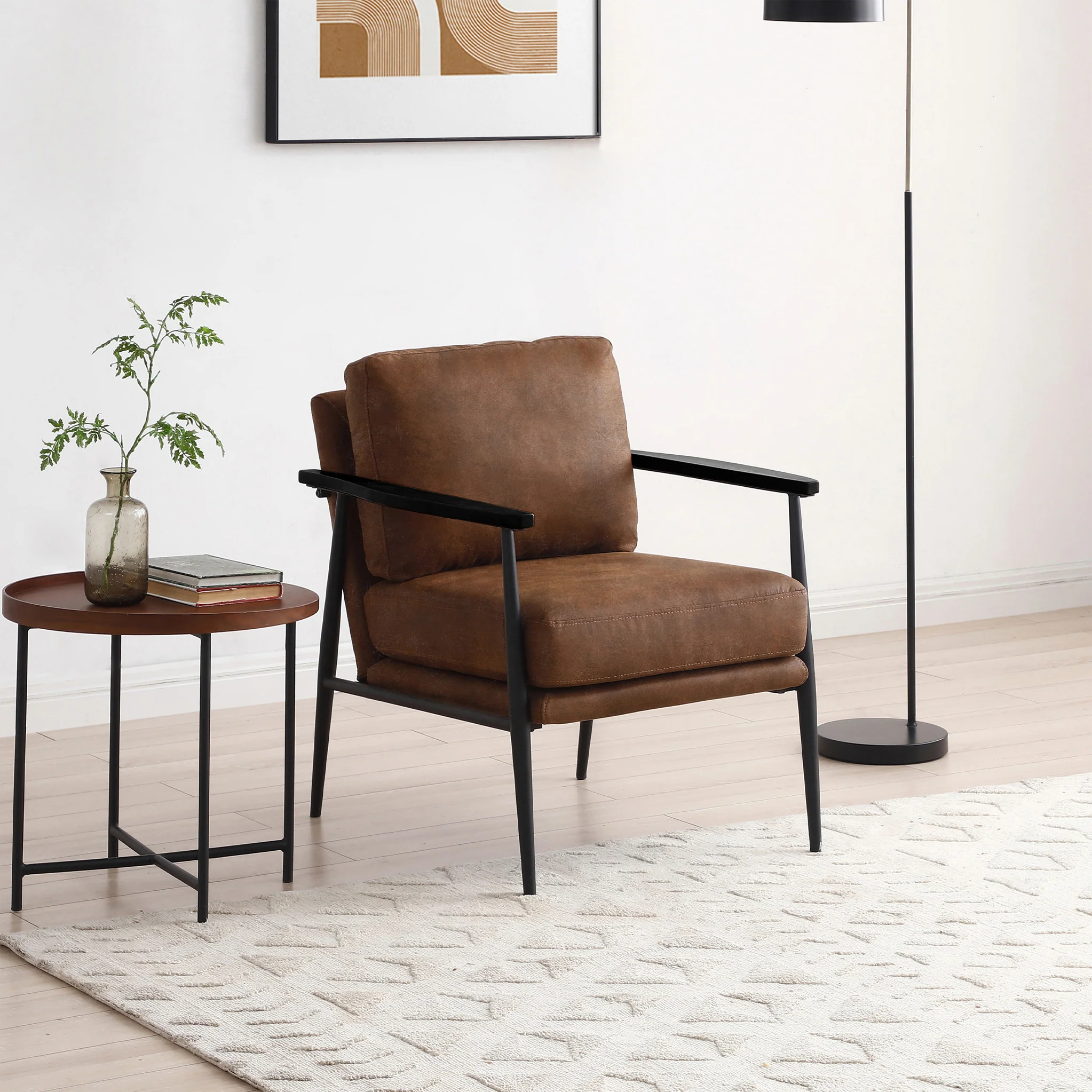 Loxley Faux Leather Accent Chair - Image 3