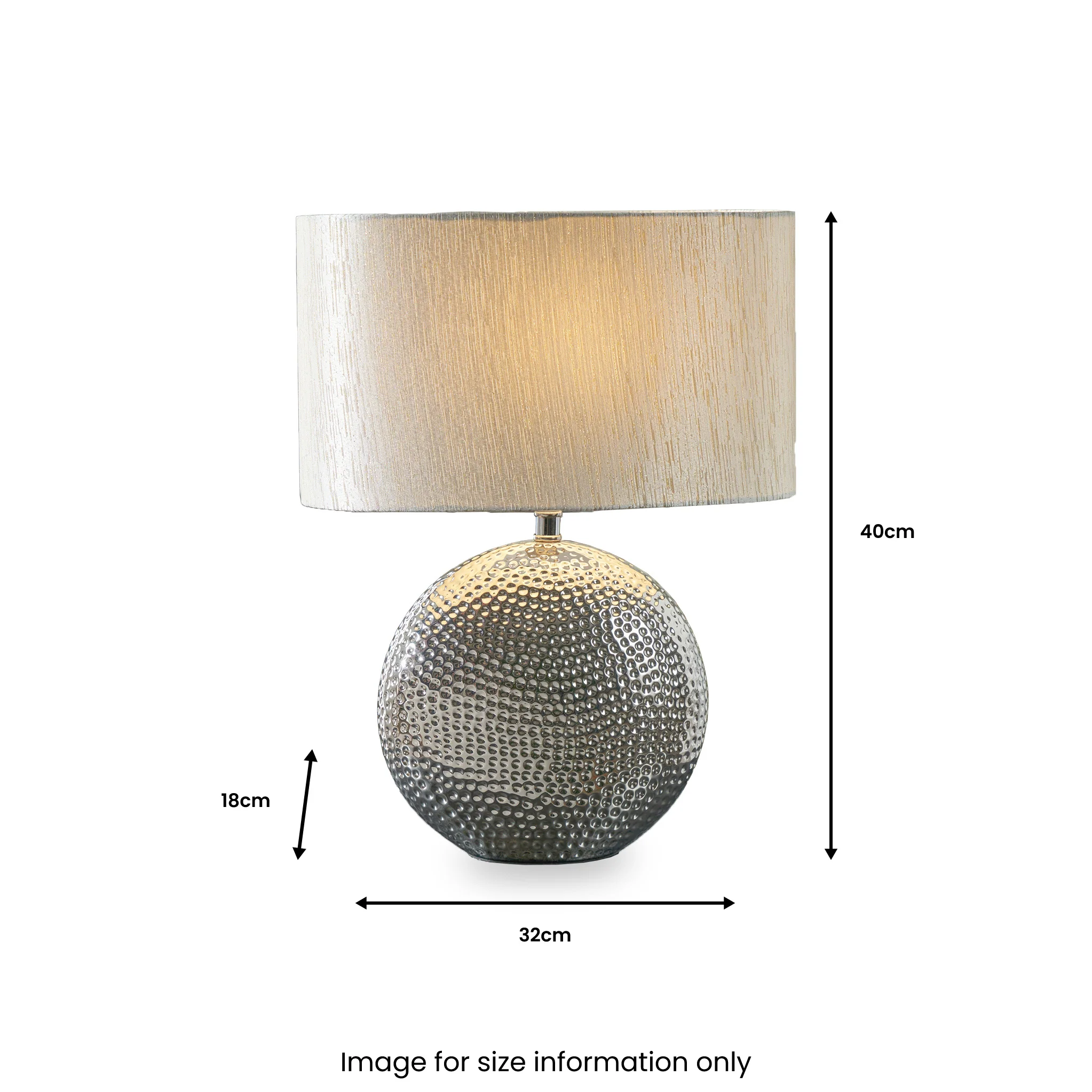 Mabel Silver Dot Textured Ceramic Table Lamp - Image 4