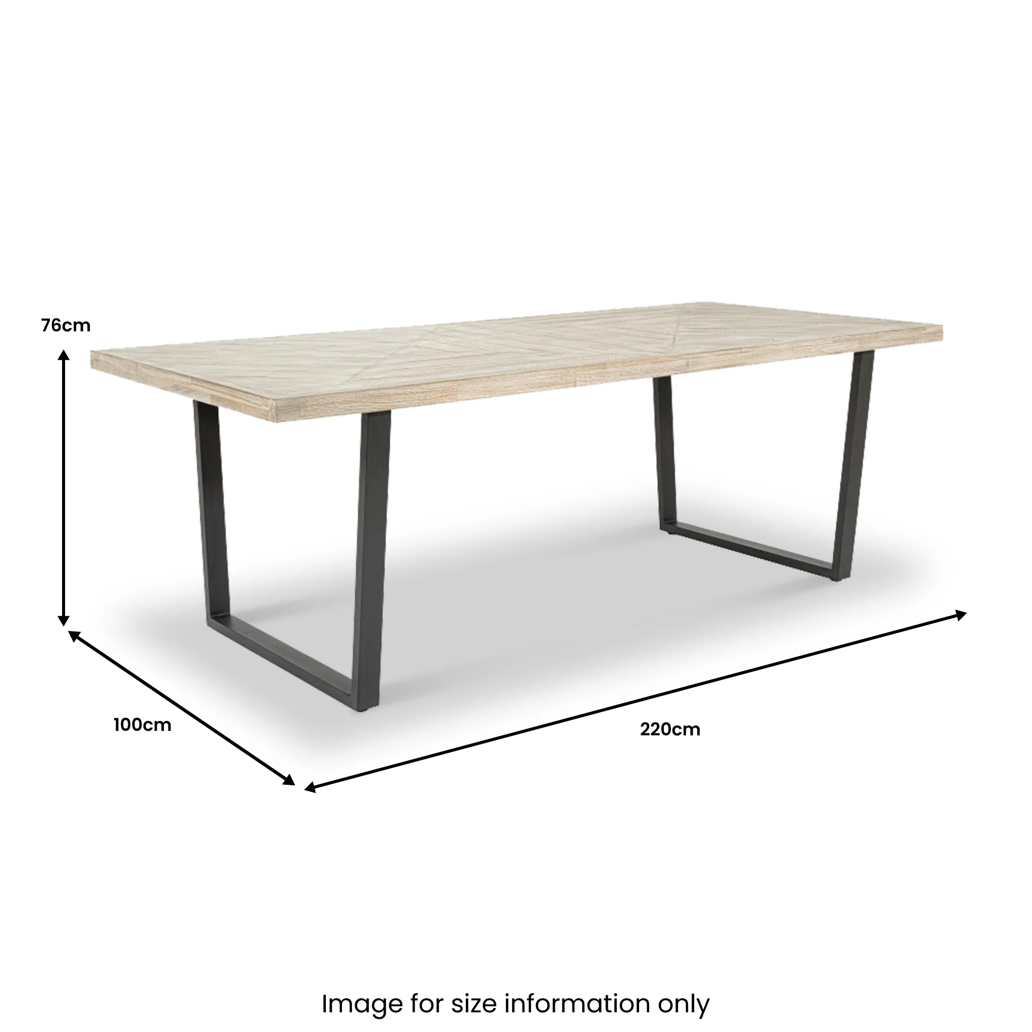 Marca Sand Wash Acacia 220cm Dining Table - Image 9