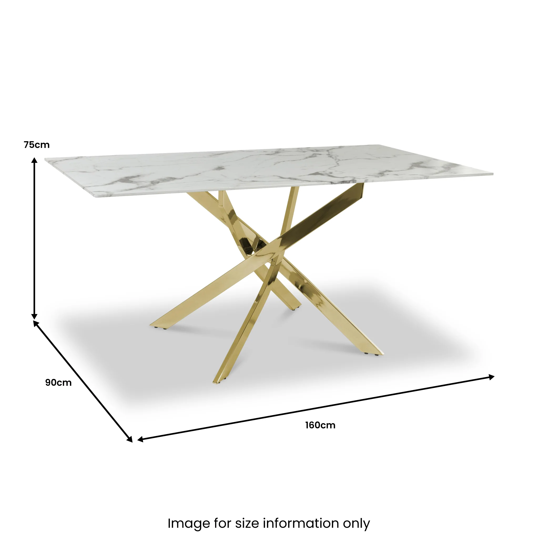 Melody 160cm Marble Effect Dining Table - Image 10
