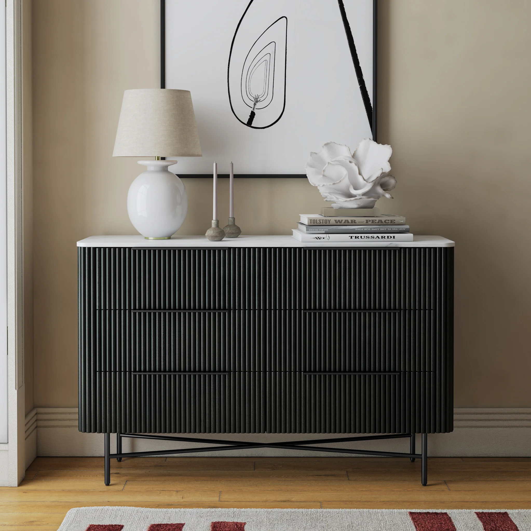 Milo Mango & Marble 6 Drawer Chest - Image 2