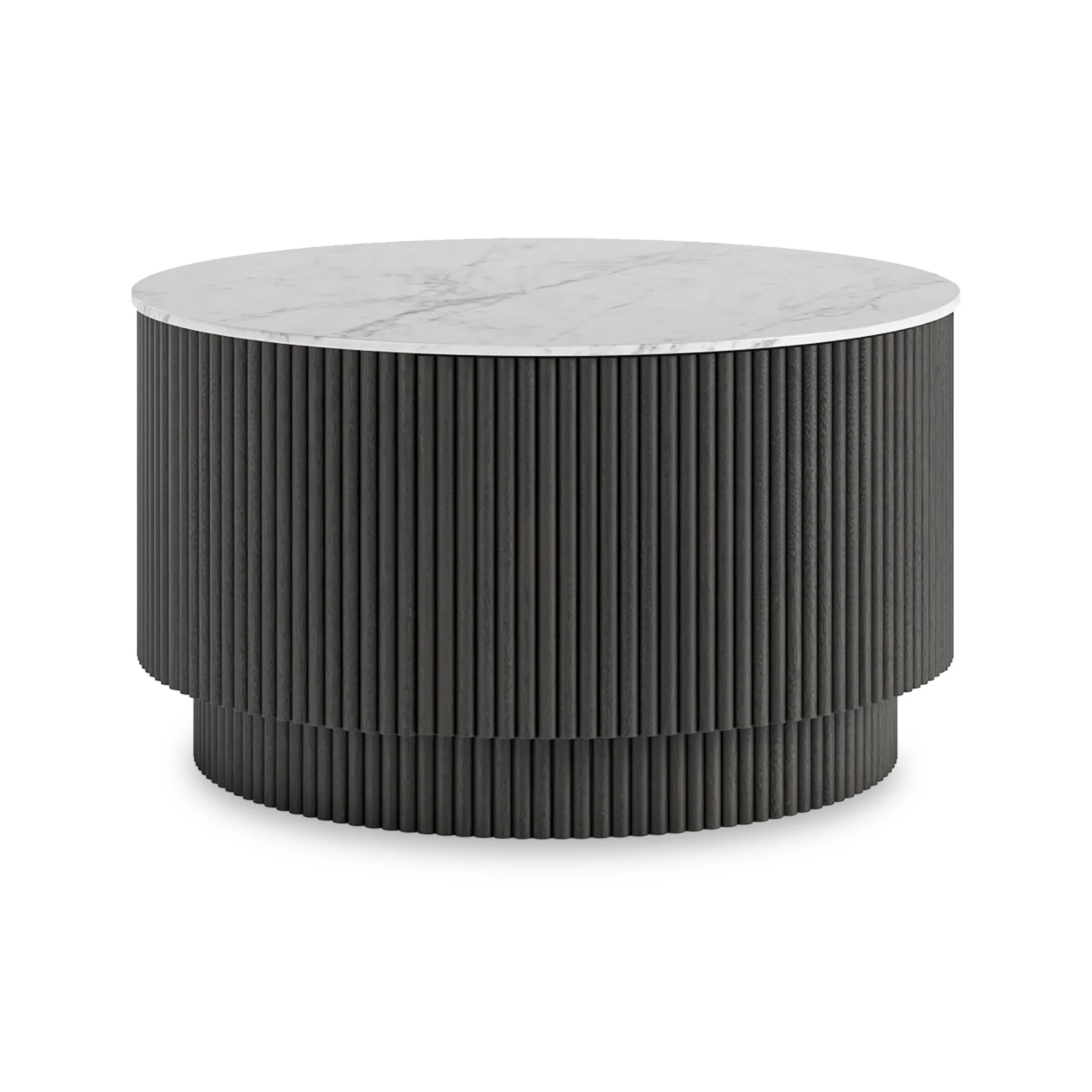 Milo Mango & Marble Round Fluted Coffee Table