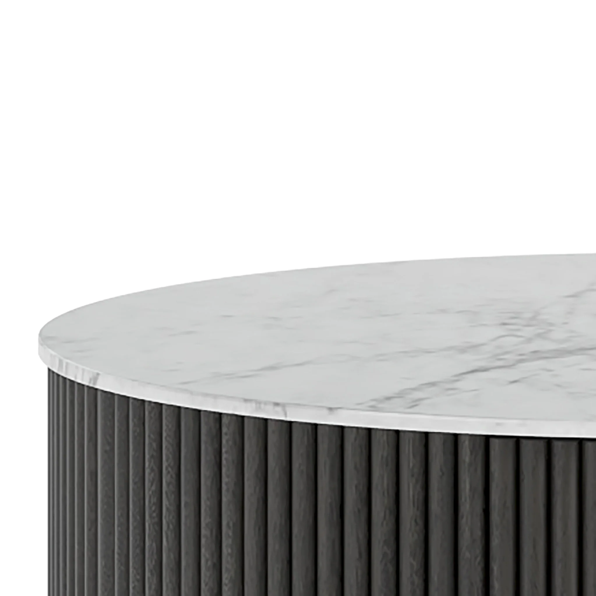 Milo Mango & Marble Round Fluted Coffee Table - Image 6