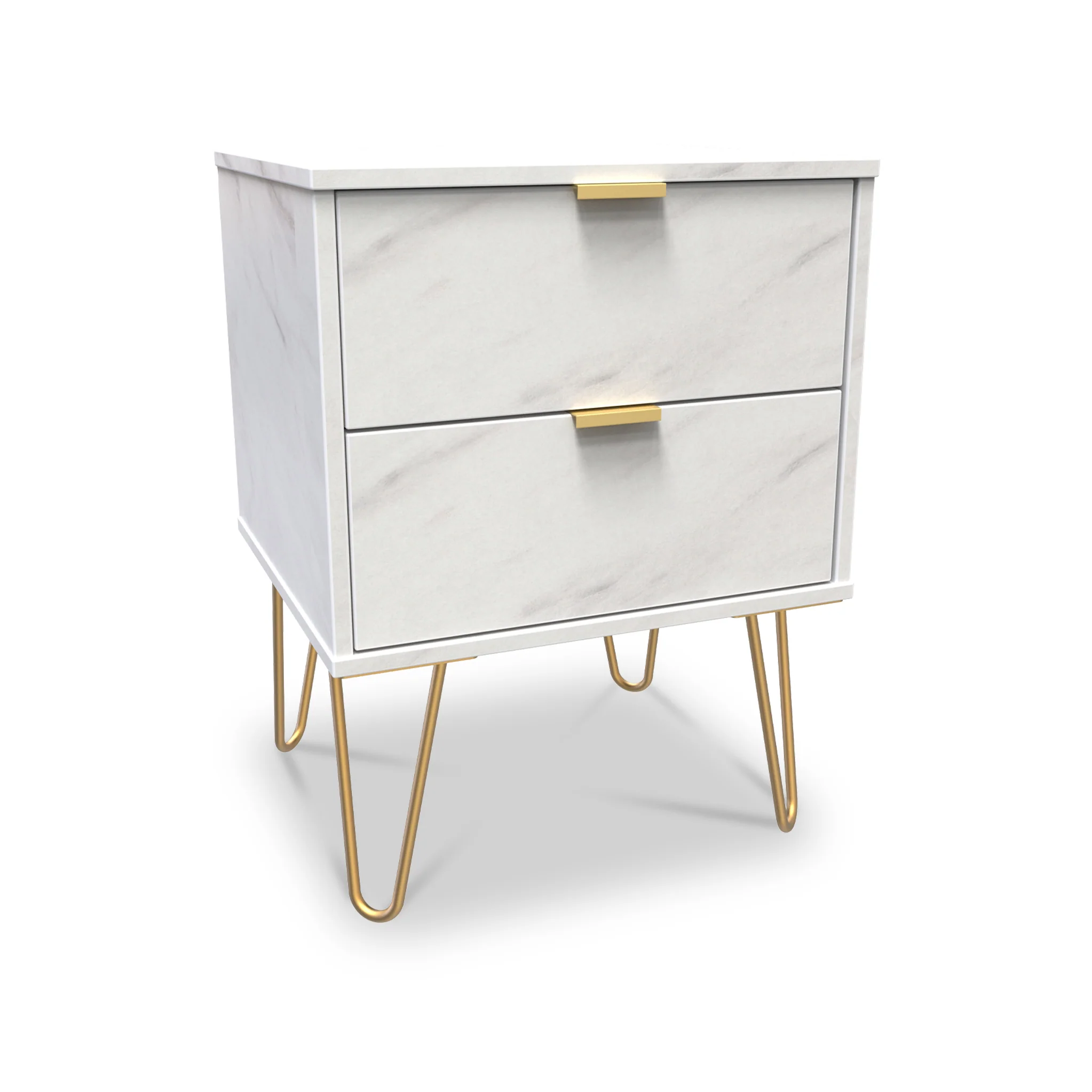 Moreno Marble Effect 2 Drawer Bedside