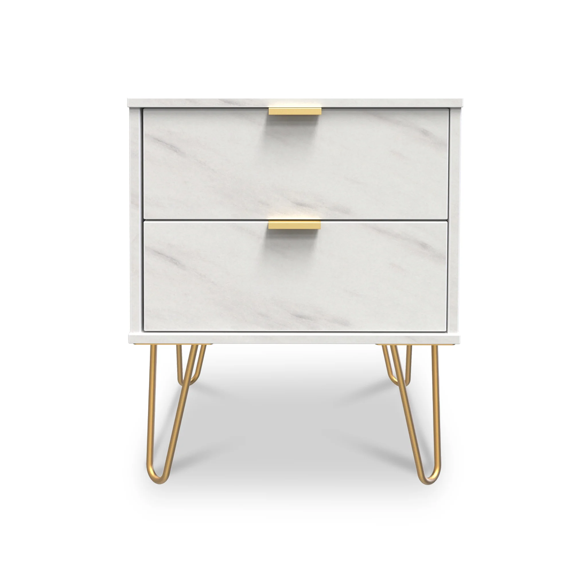 Moreno Marble Effect 2 Drawer Bedside - Image 2