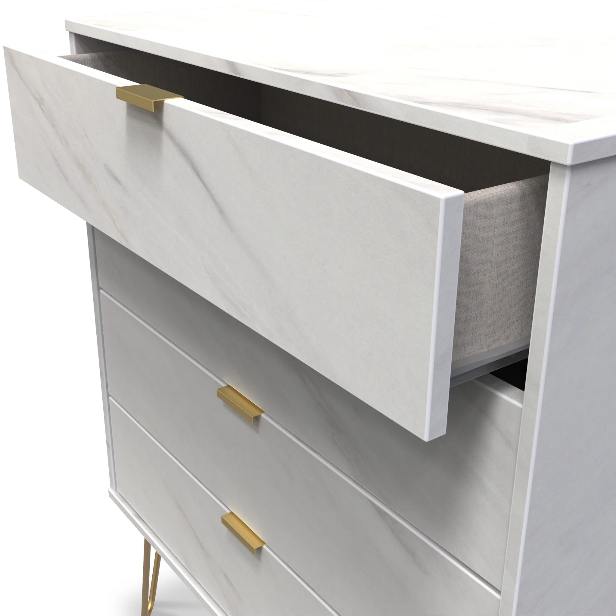 Moreno Marble Effect 4 Drawer Chest - Image 3