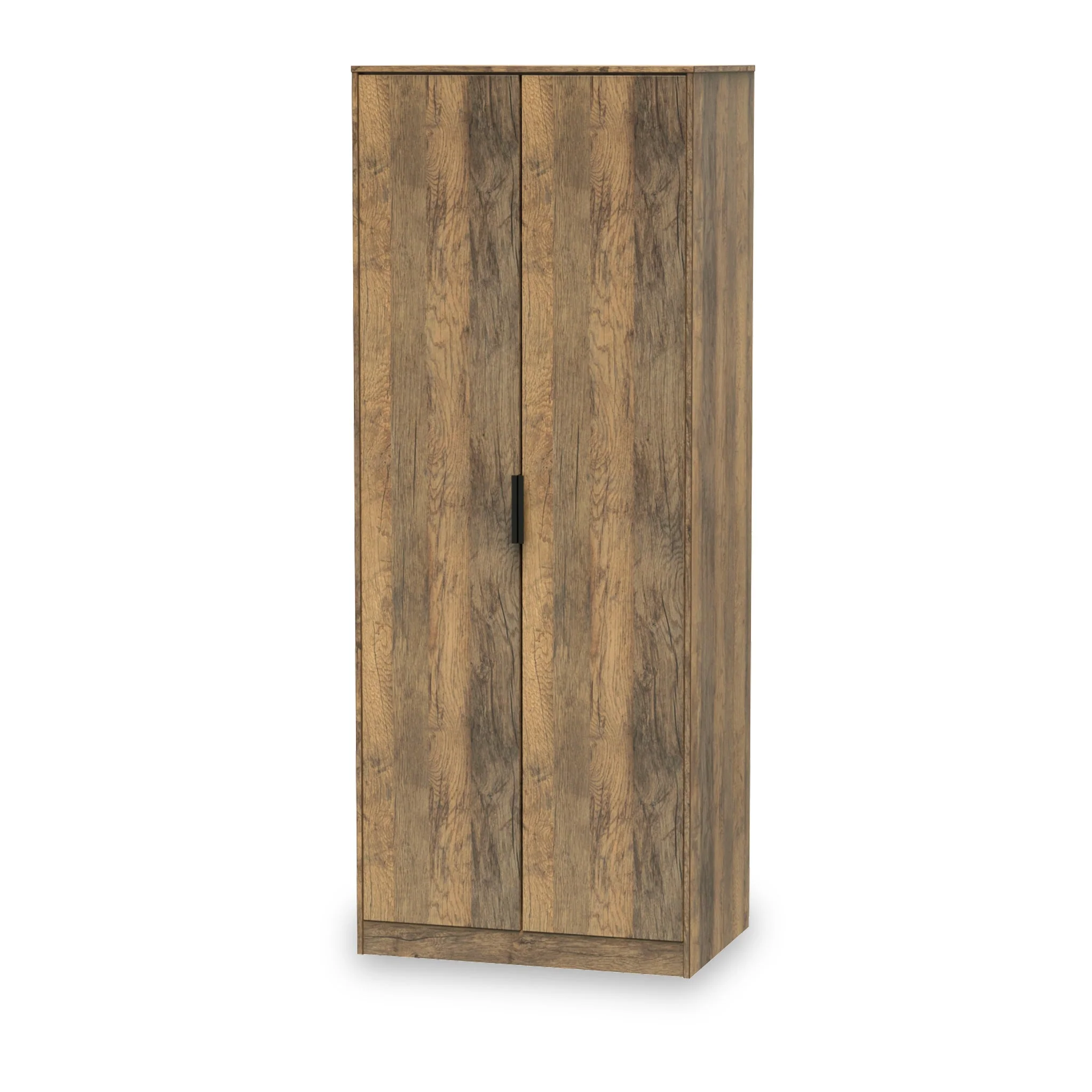 Moreno Rustic Oak 2 Door Double Wardrobe - Image 3