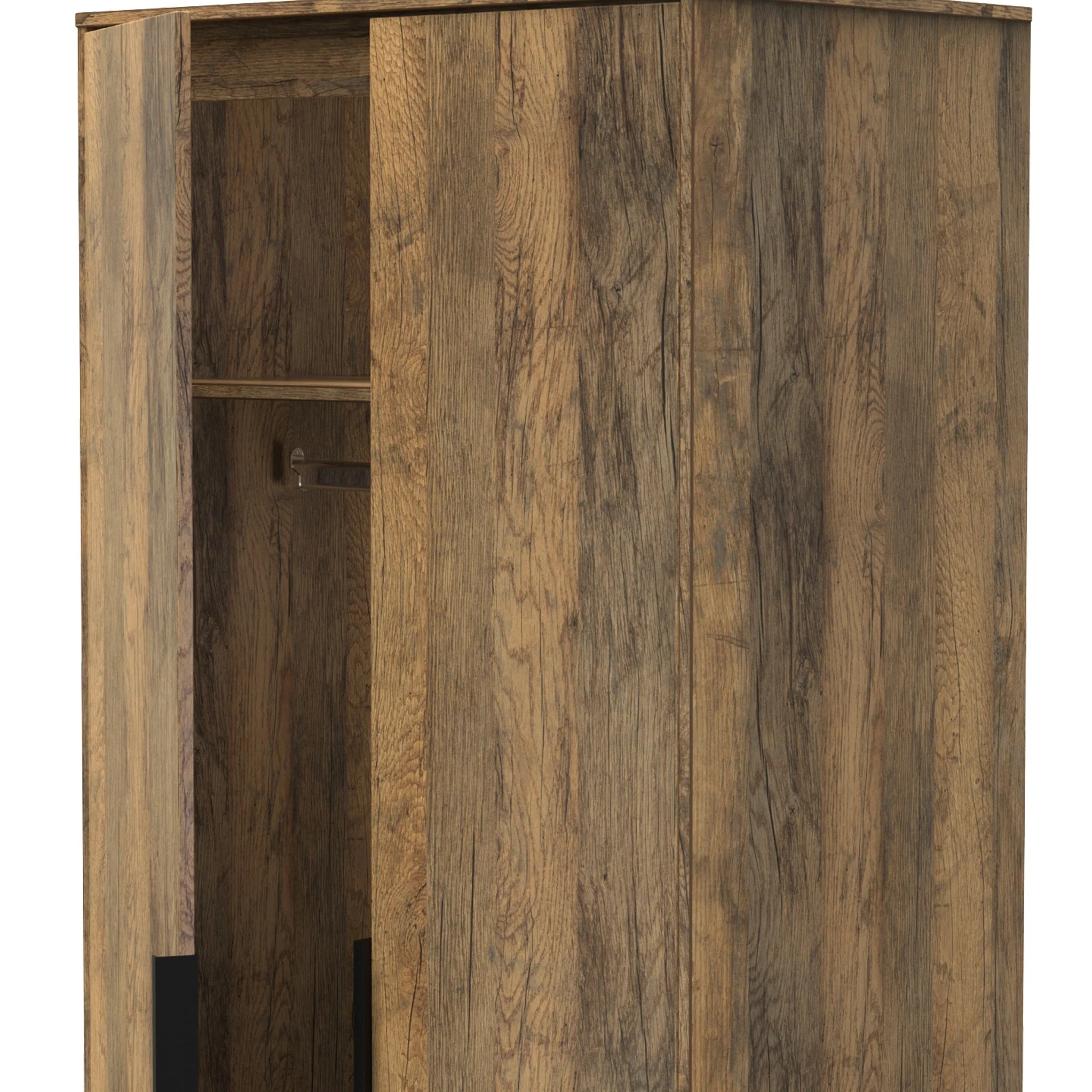 Moreno Rustic Oak 2 Door Double Wardrobe - Image 7