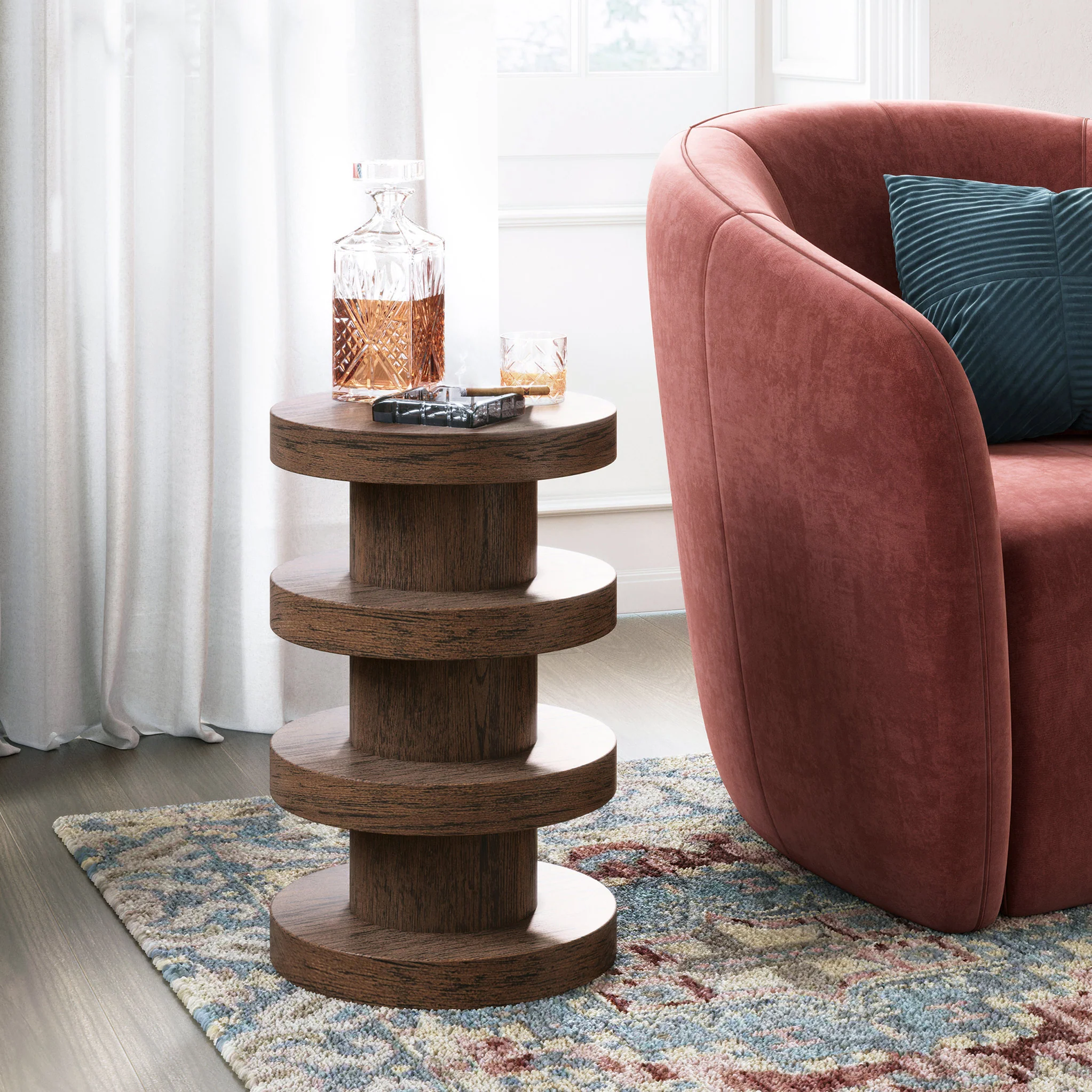 Mylor Oak Bobbin Side Table - Image 2