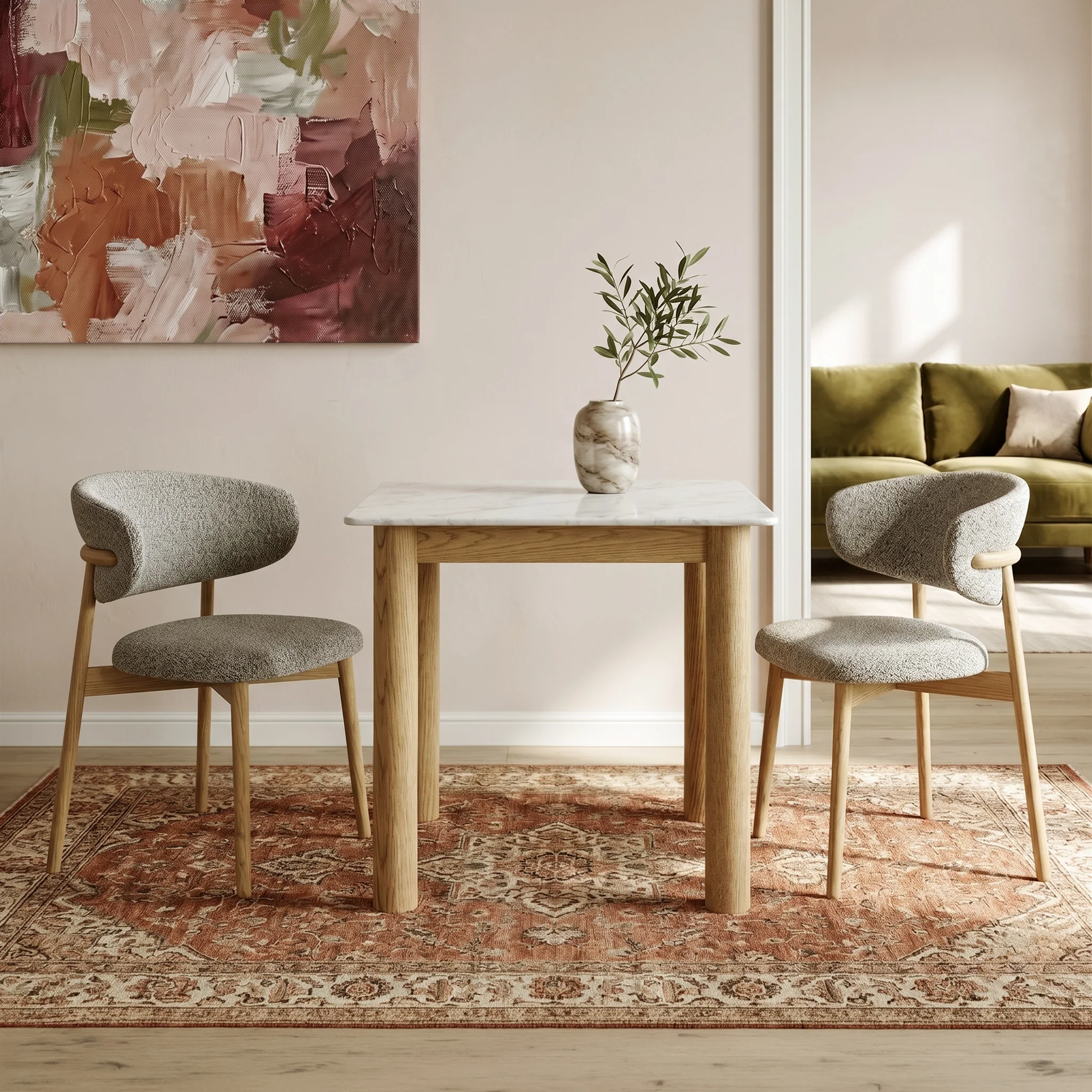Nyssa Marble Top 80cm Square Dining Table - Image 2
