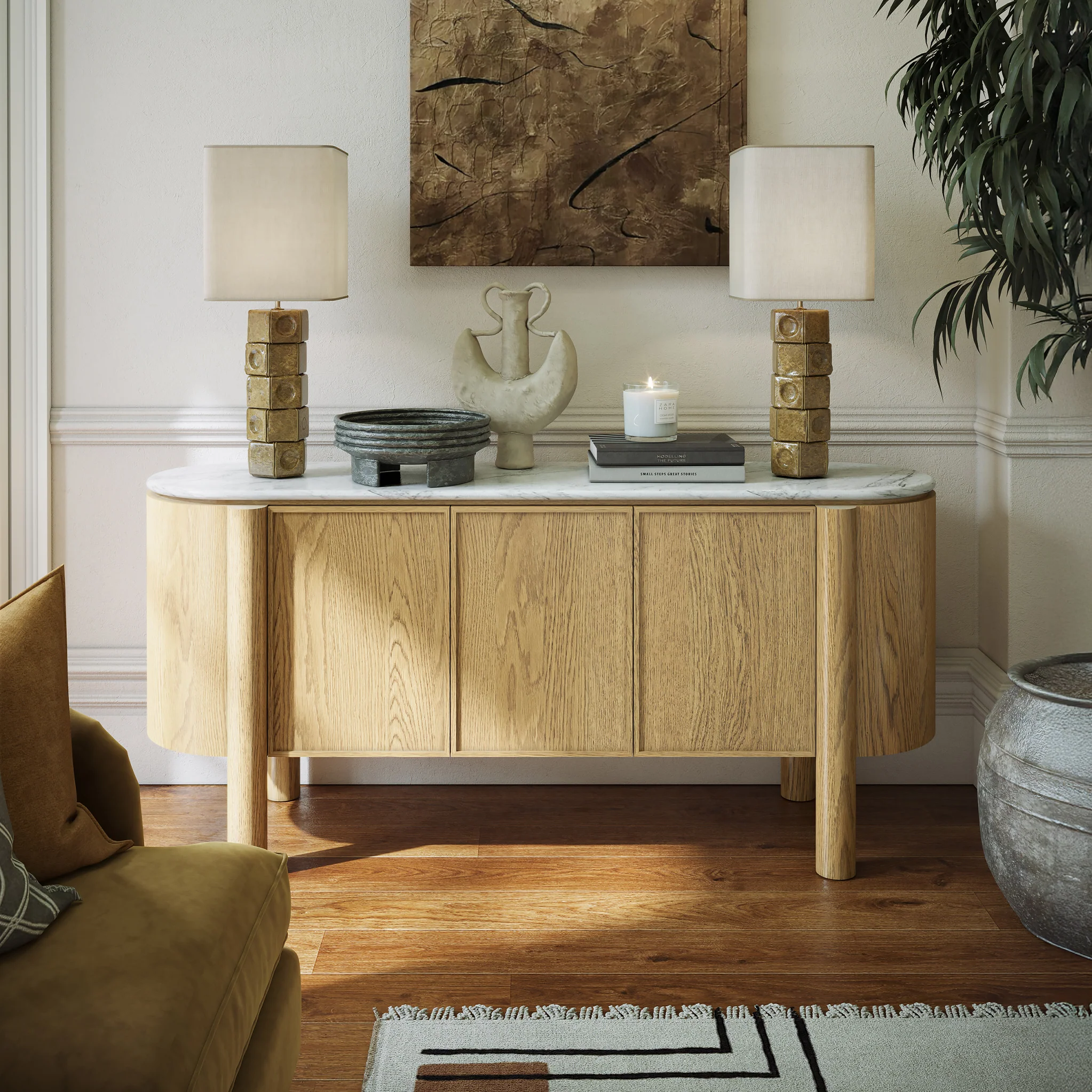 Nyssa Marble Top Large Sideboard - Image 2