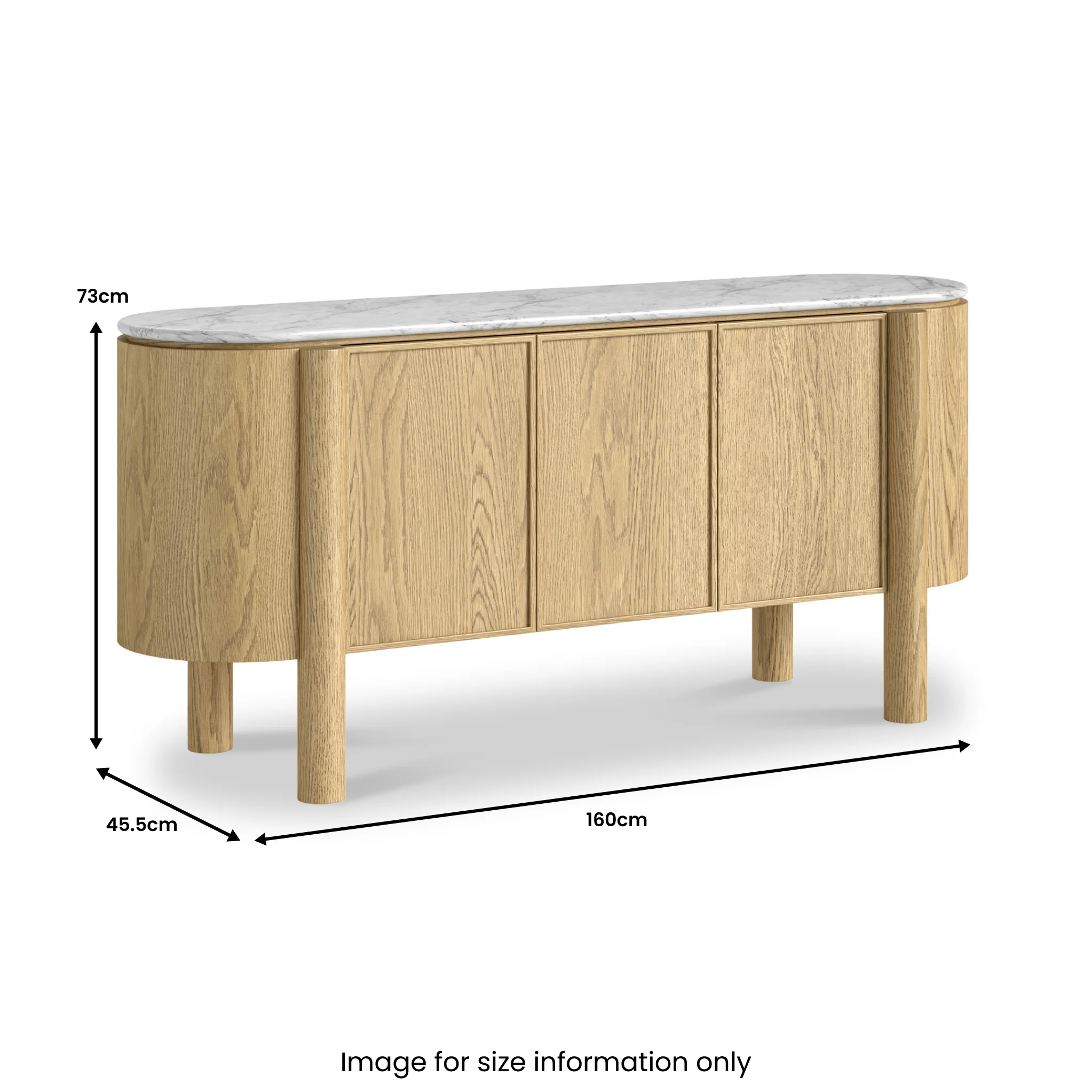 Nyssa Marble Top Large Sideboard - Image 3