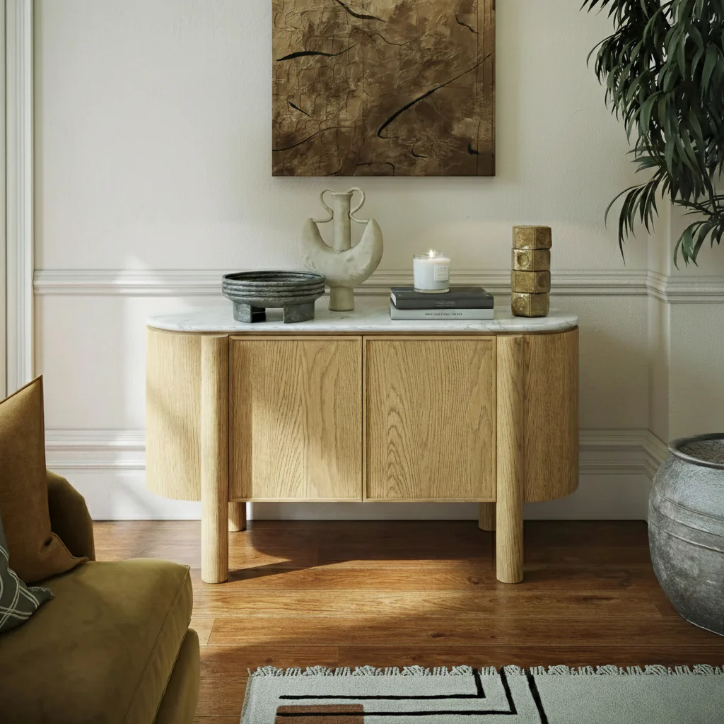 Nyssa Marble Top Small Sideboard - Image 2