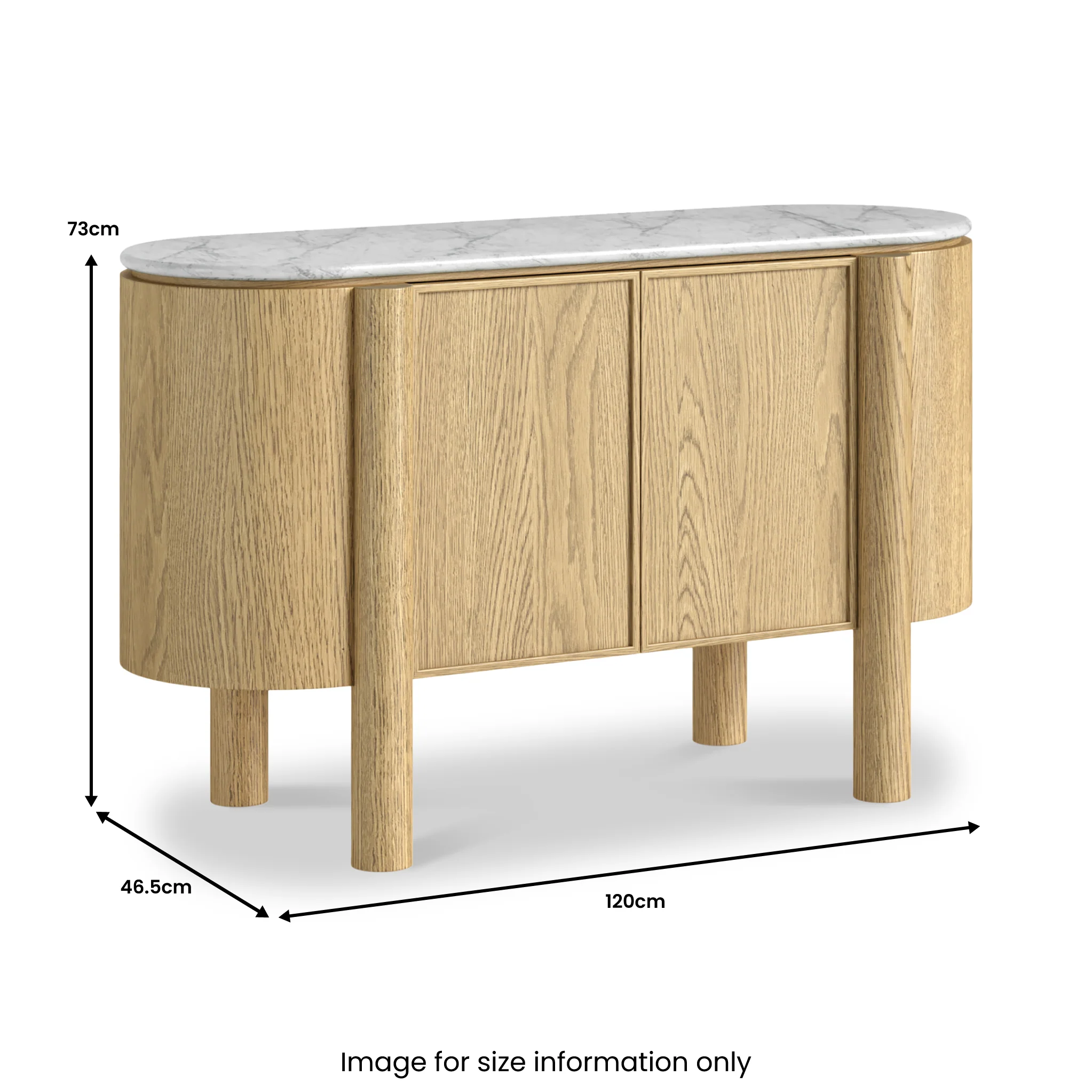 Nyssa Marble Top Small Sideboard - Image 3