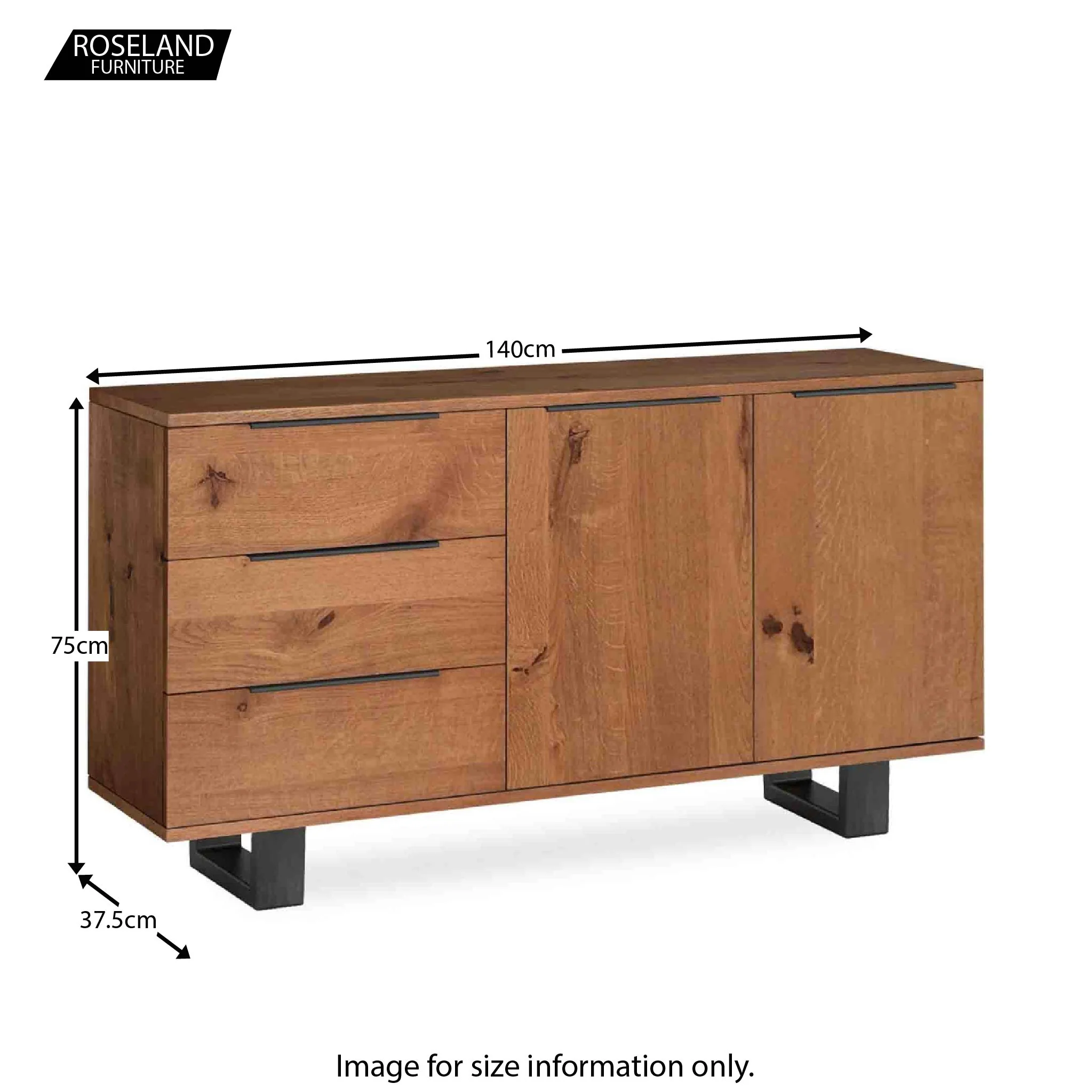 Oak Mill Waxed Small Sideboard - Image 5