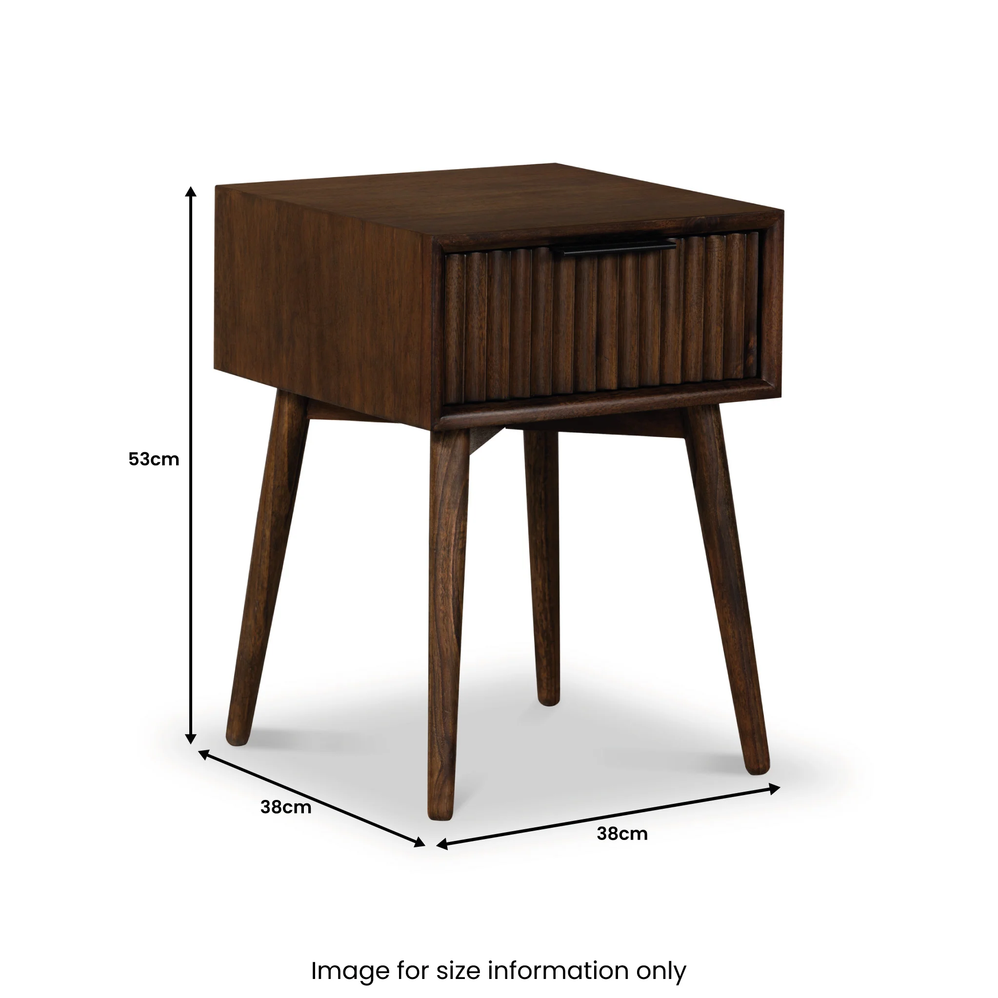 Oskar 1 Drawer Grooved Side Table - Image 15