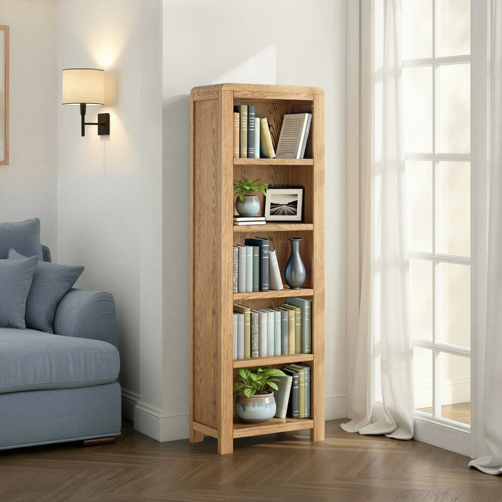 Penryn Oak Slim Bookcase - Image 2