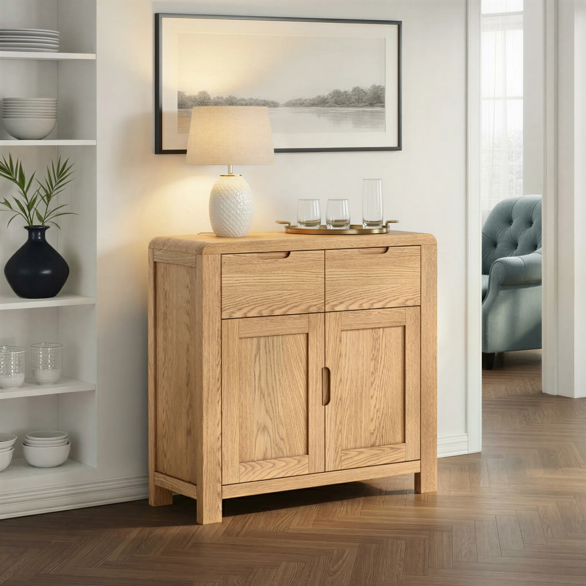 Penryn Oak Small Sideboard - Image 2