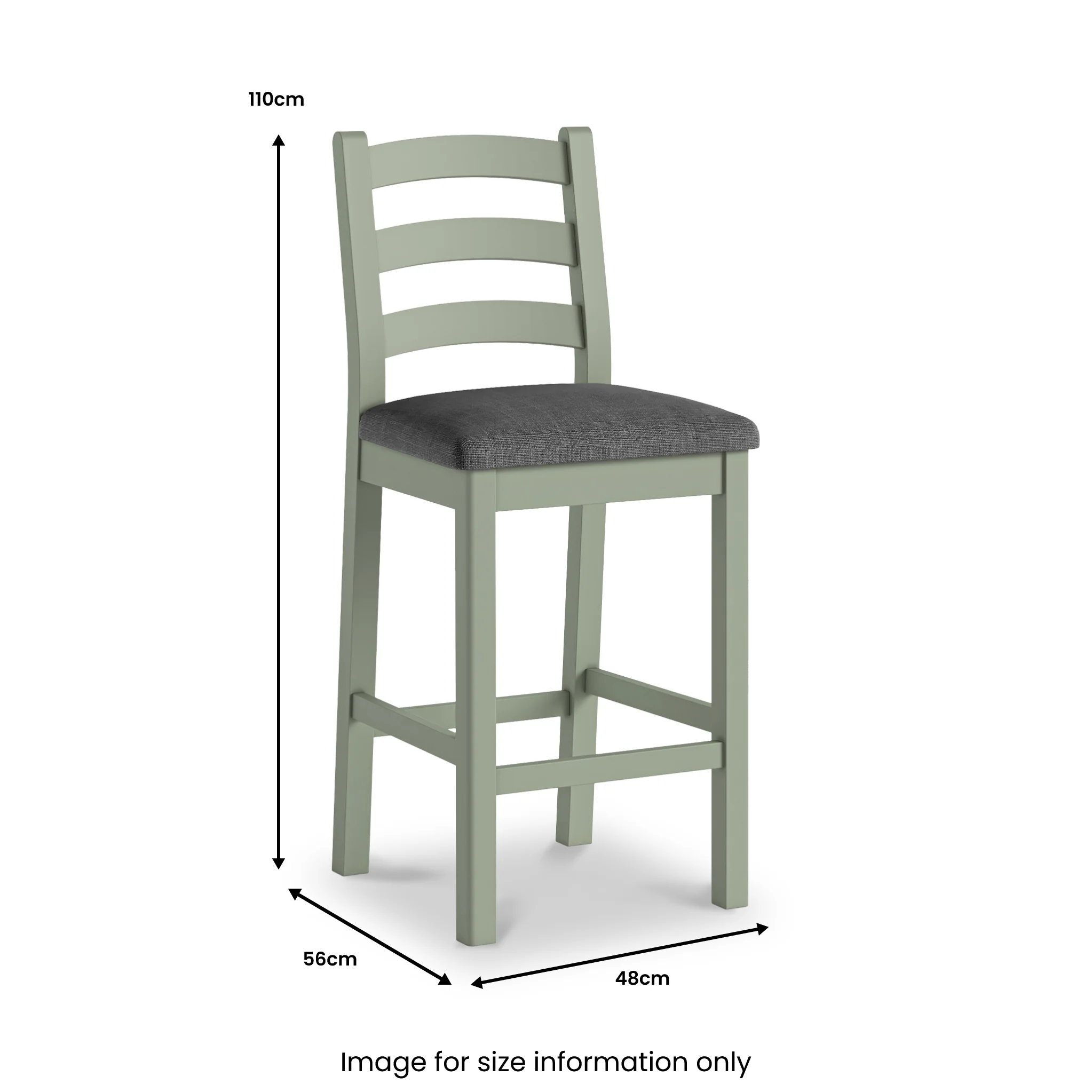 Penzance Sage Ladder Back Bar Chair - Image 5