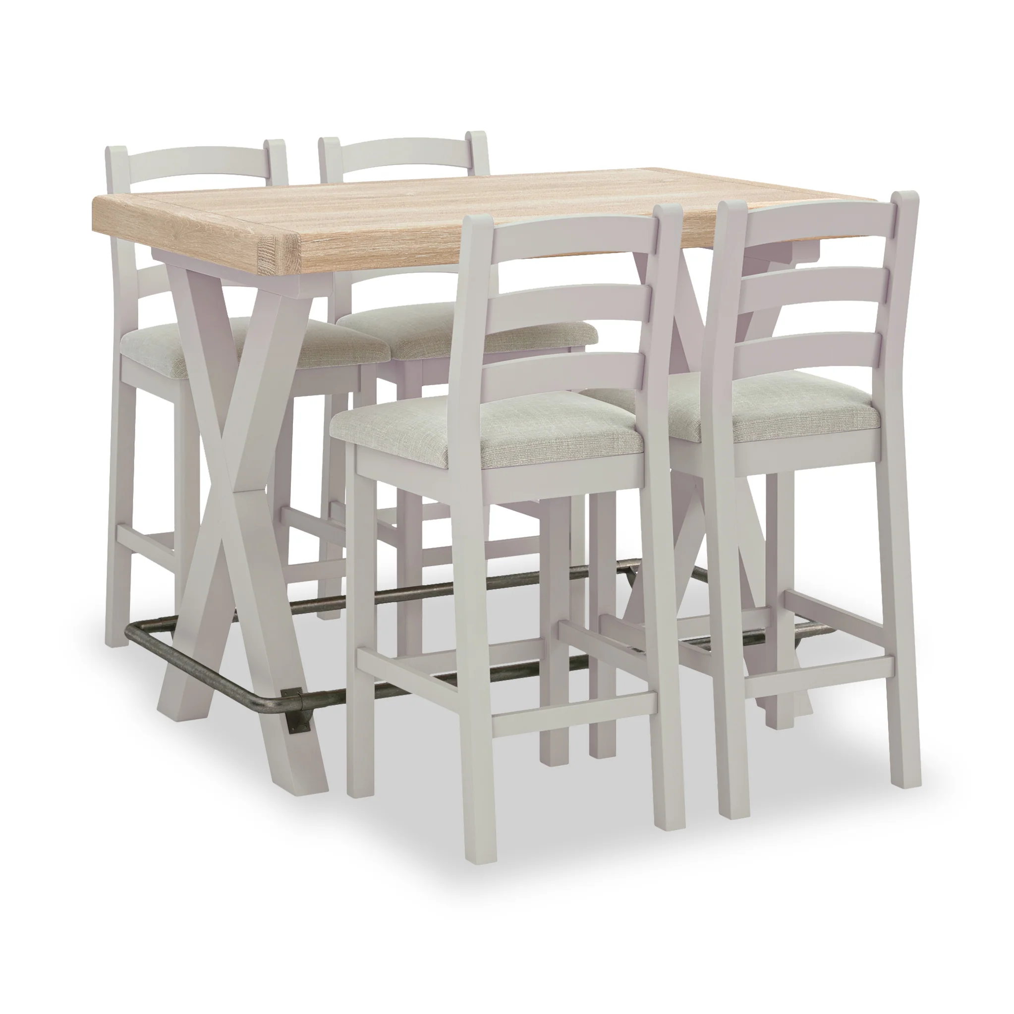 Penzance Stone Grey Ladder Back Bar Chair - Image 7