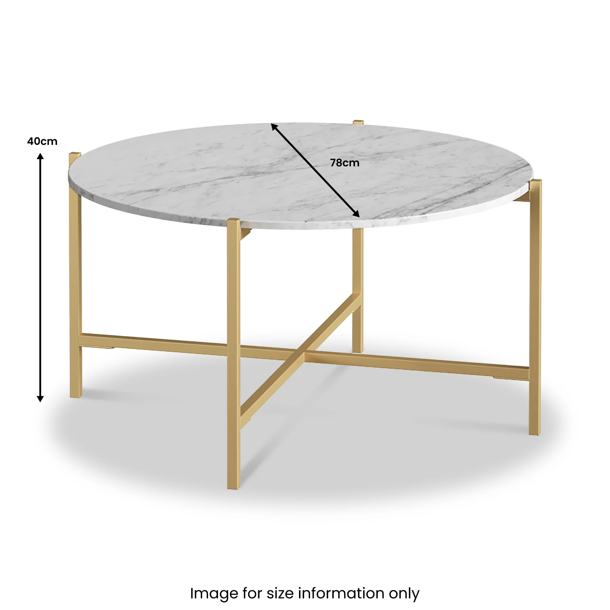 Pimlico Marble Round Coffee Table with Gold Frame - Image 7