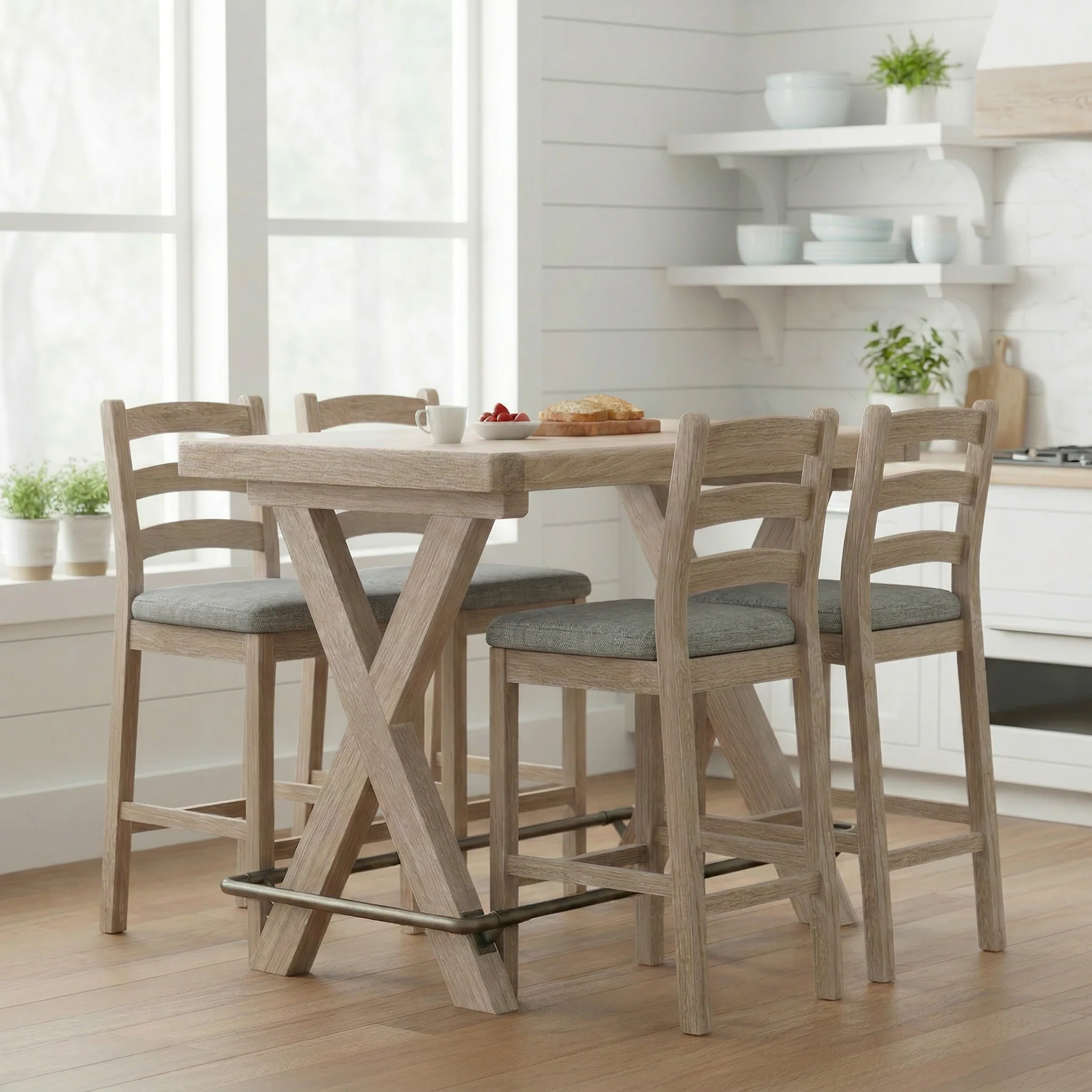 Portland Washed Oak Bar Stool - Image 2