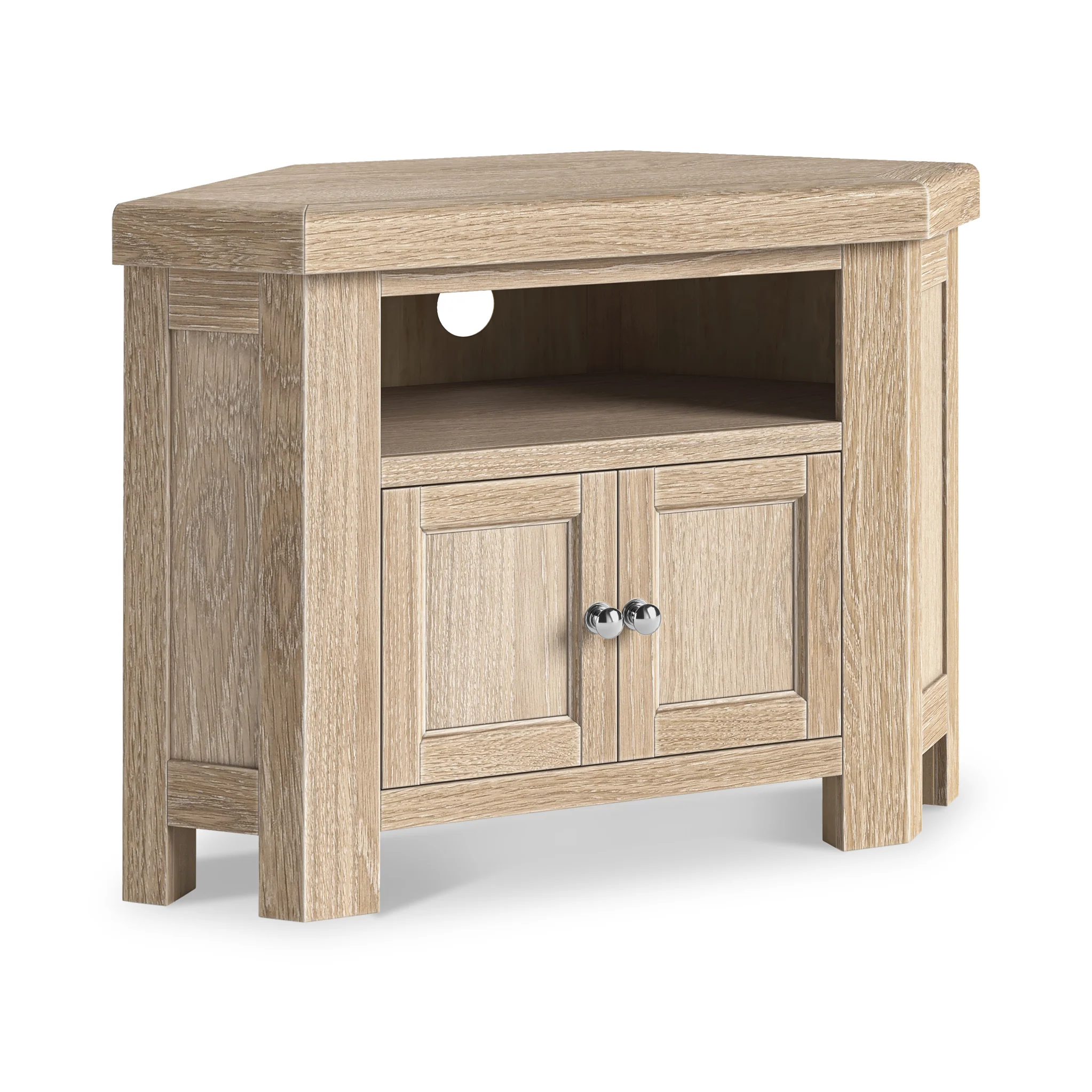 Portland Washed Oak Corner TV Unit