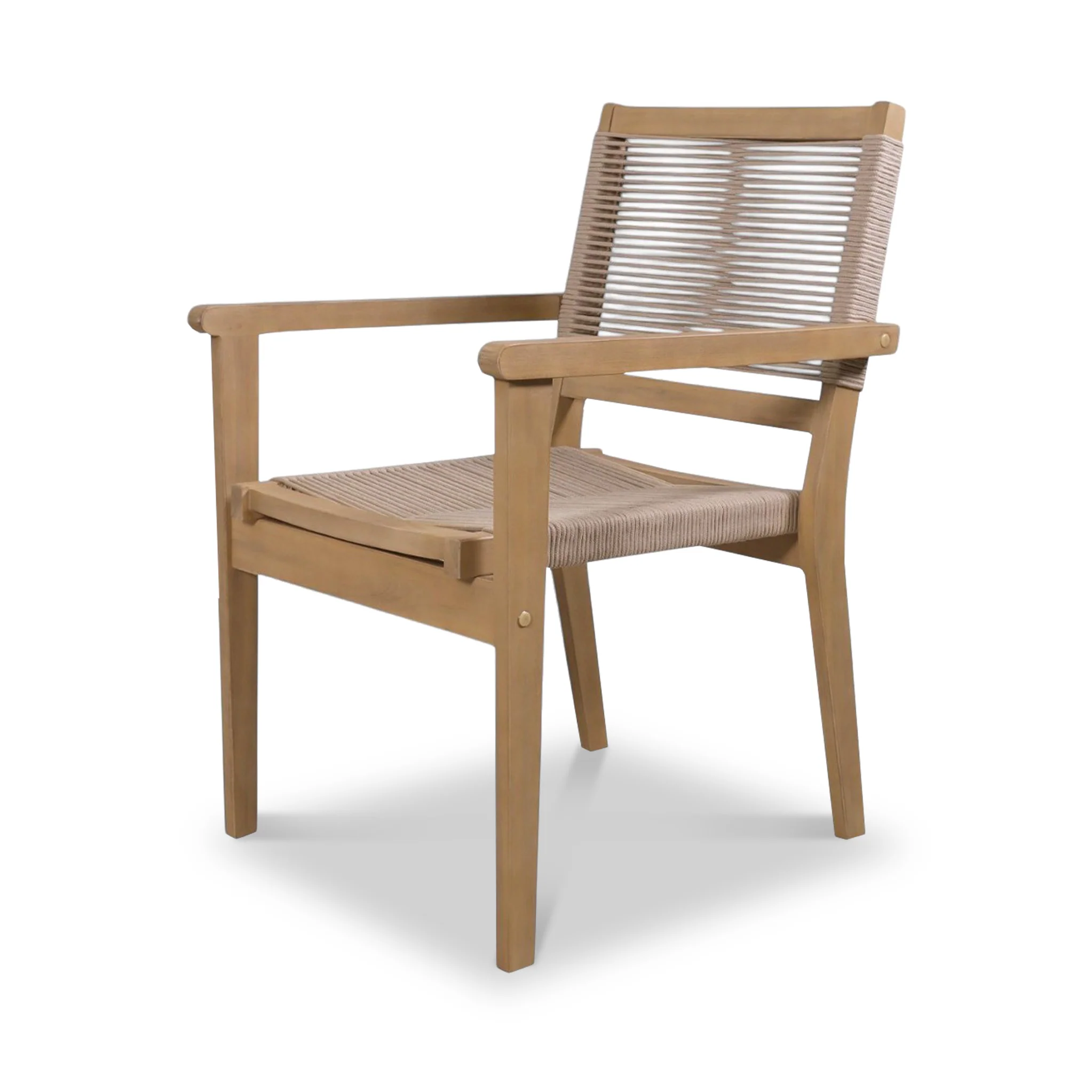 Roma FSC 6 Seater Round Sunray with Concrete Insert Dining Set with Roma Rope Stacking Chairs - Image 9