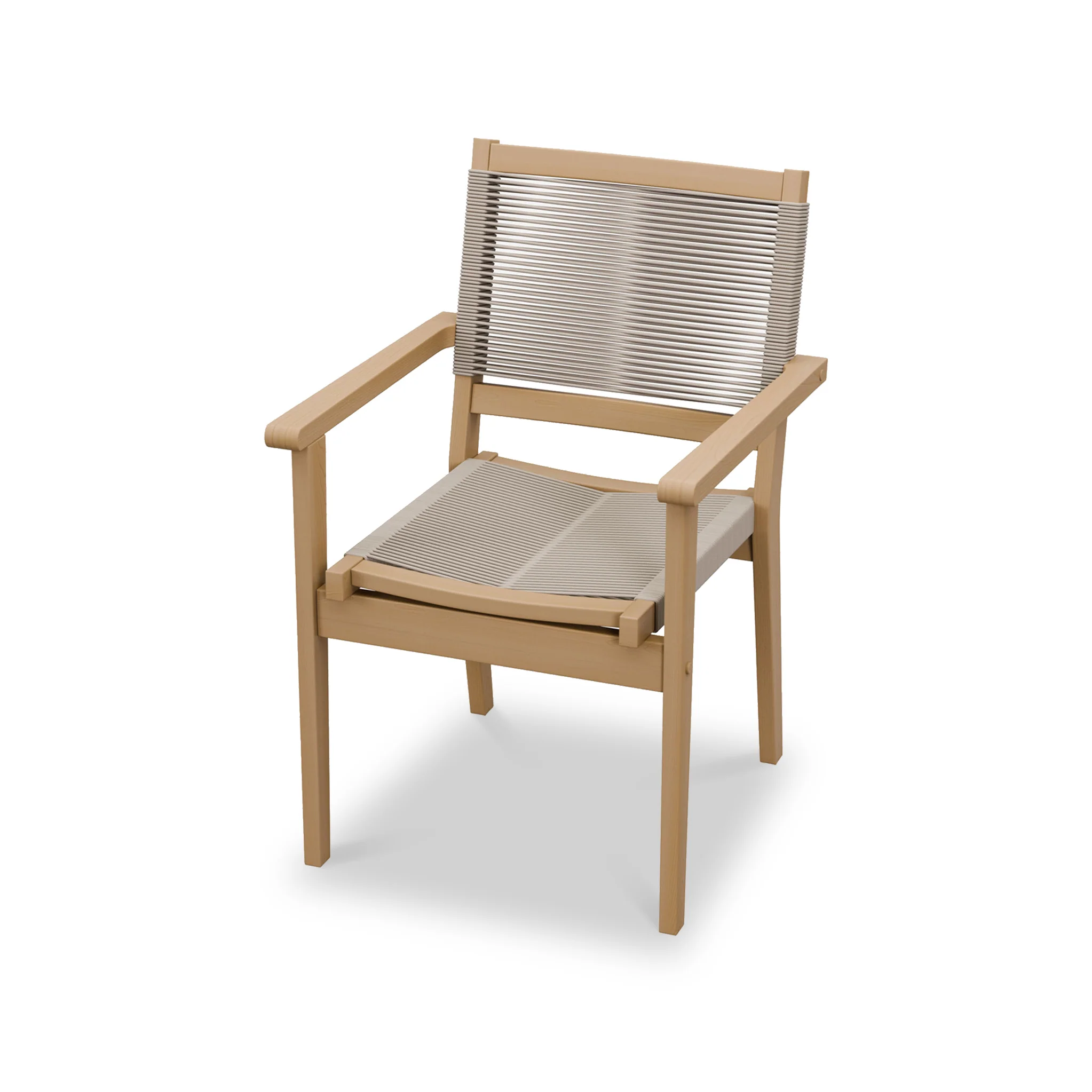 Roma FSC 6 Seater Round Sunray with Concrete Insert Dining Set with Roma Rope Stacking Chairs - Image 8