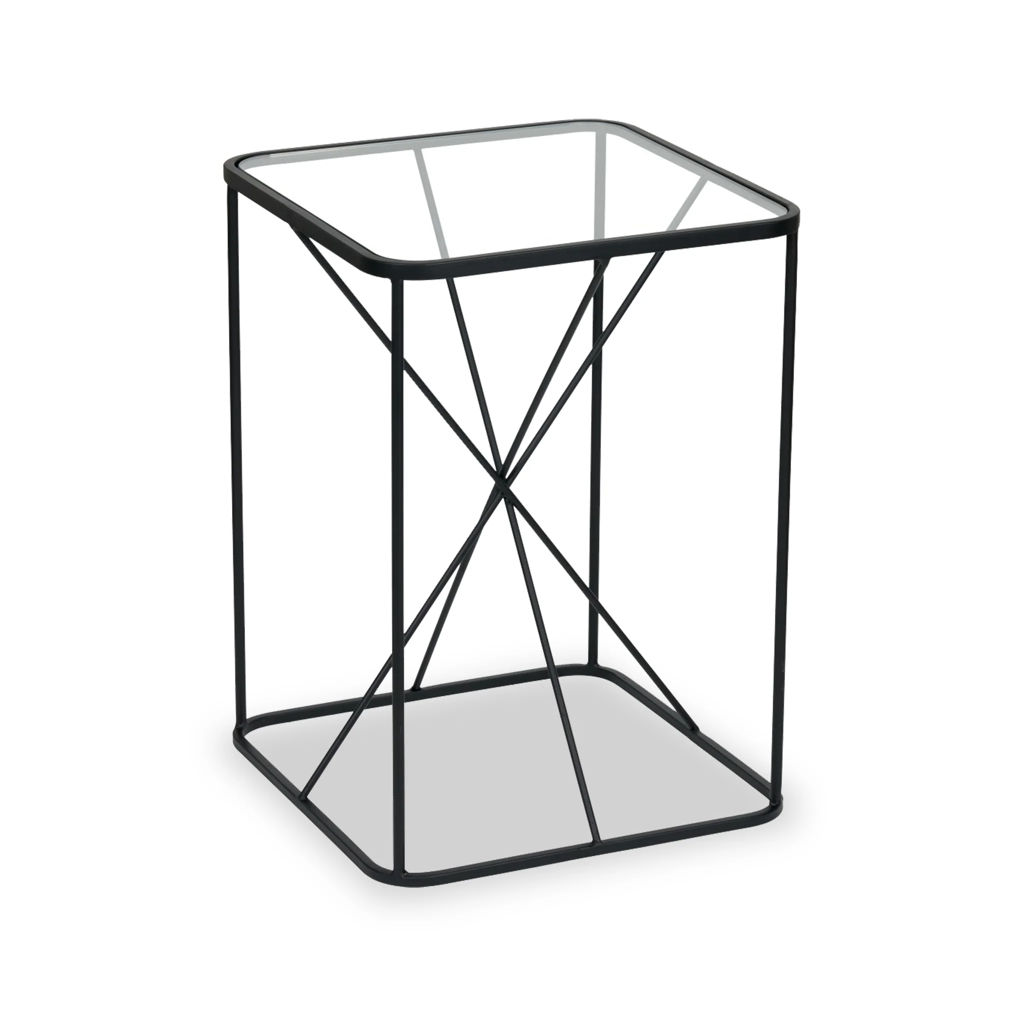 Roxy Glass Top Square Side Table