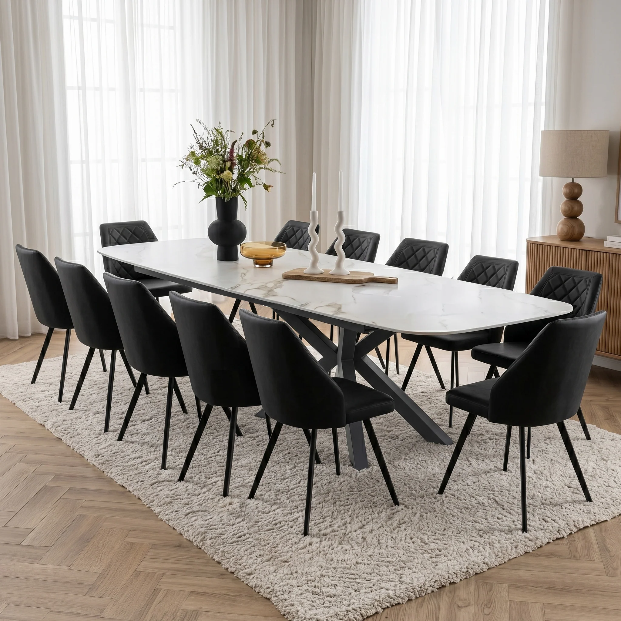 Salma 180-280cm Extending Ceramic Dining Table - Image 2