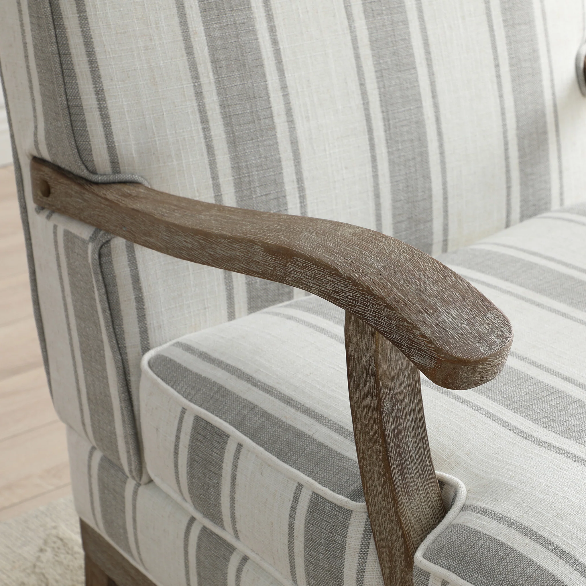 Sandringham Striped Linen Accent Chair - Image 7