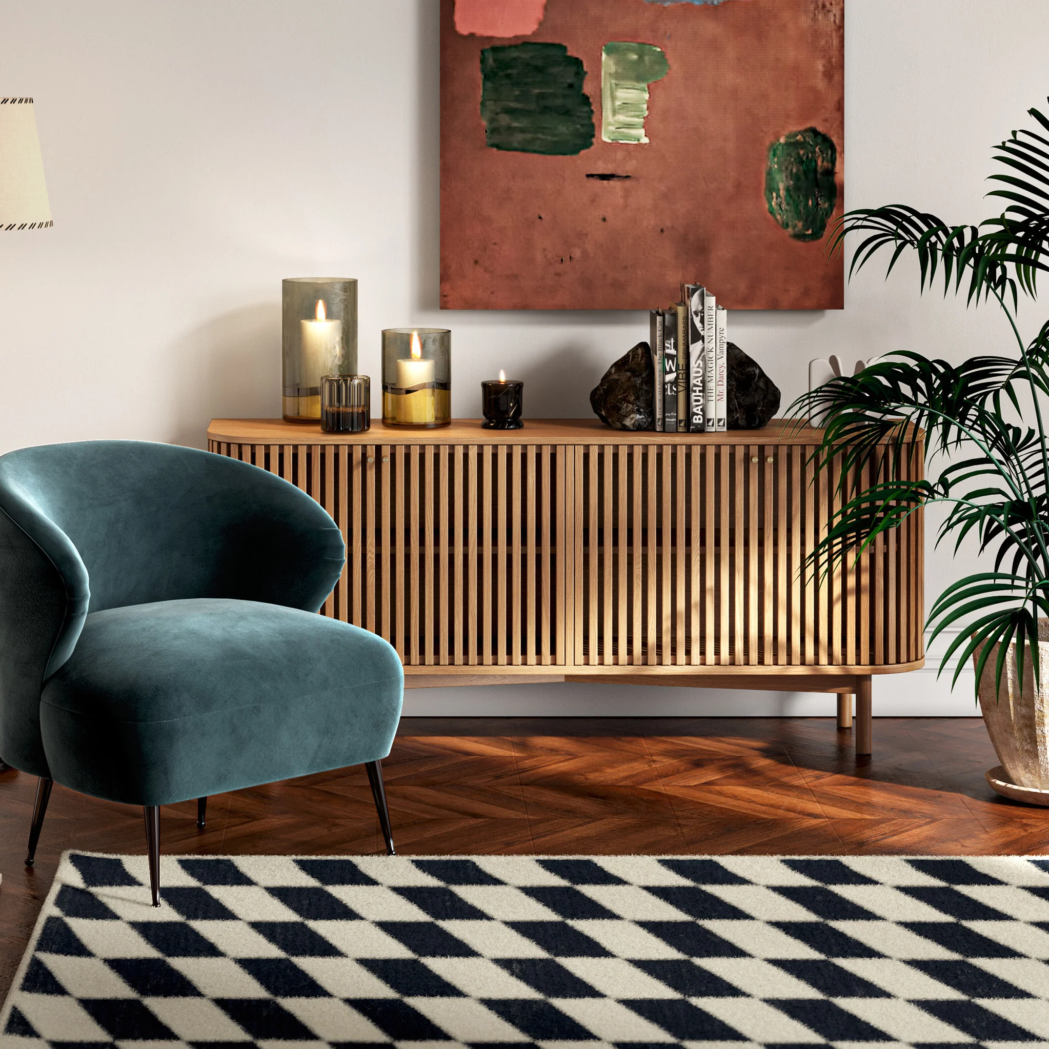 Shorwell Oak Slatted Large Sideboard - Image 14