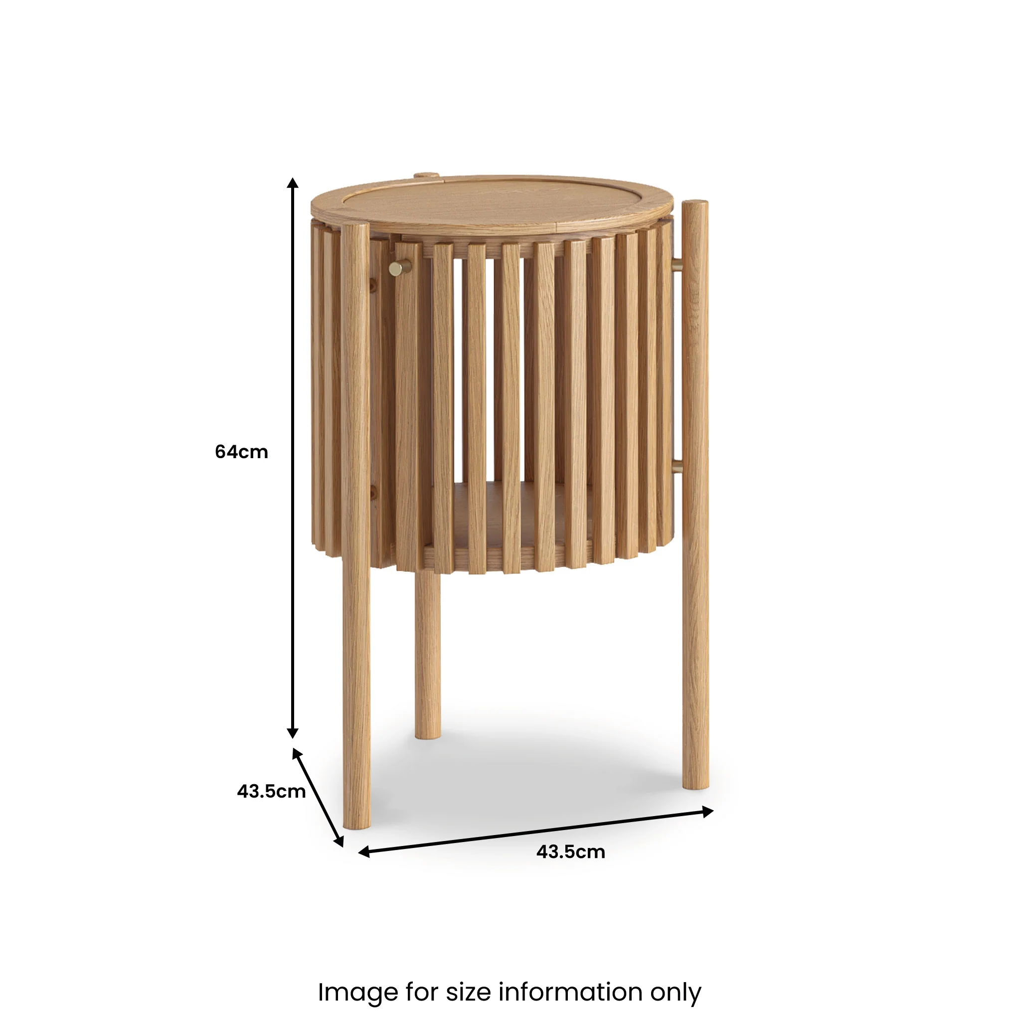 Shorwell Oak Slatted Story 1 Door Side Table - Image 4