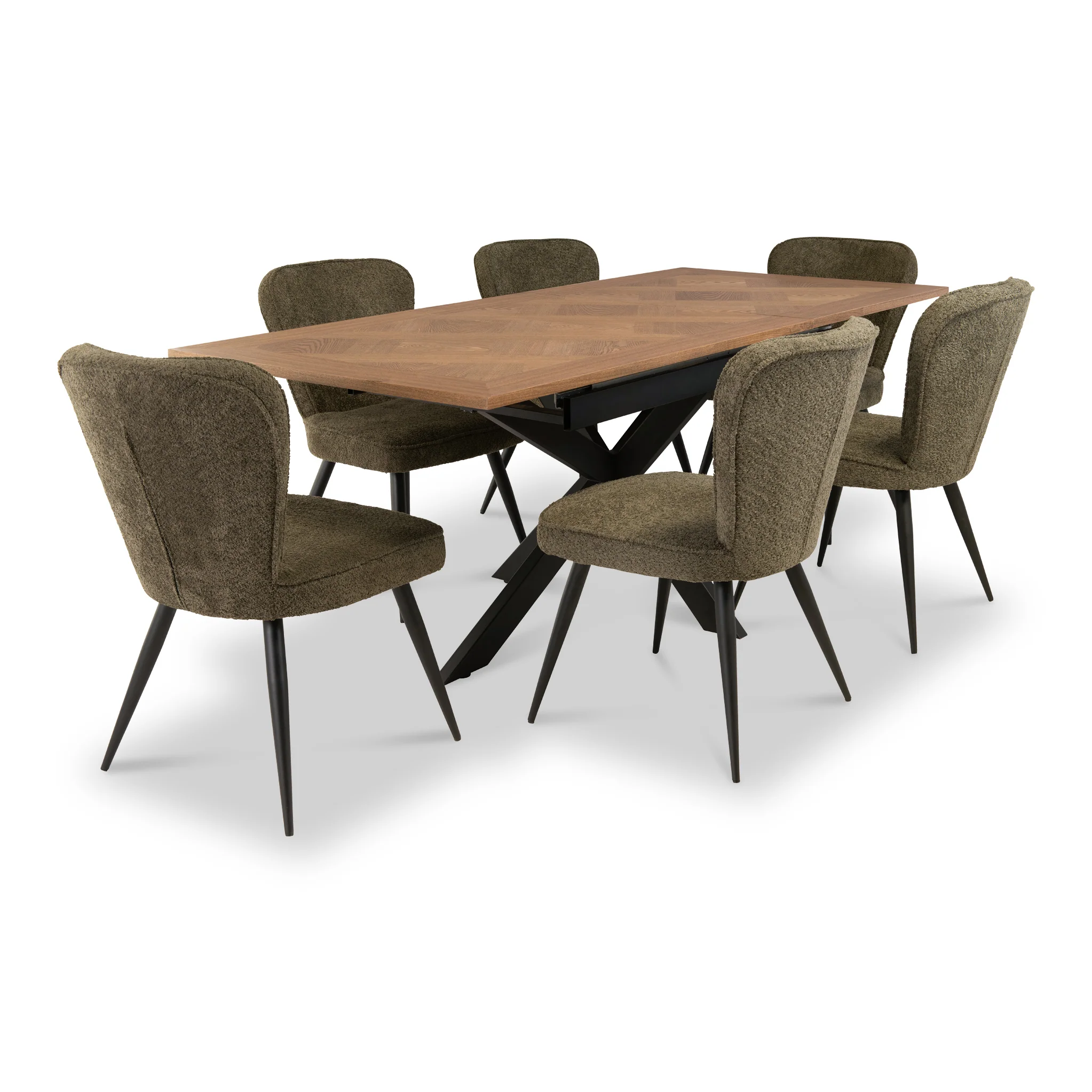 Sofie 160cm Extending Parquet Design Dining Table - Image 3