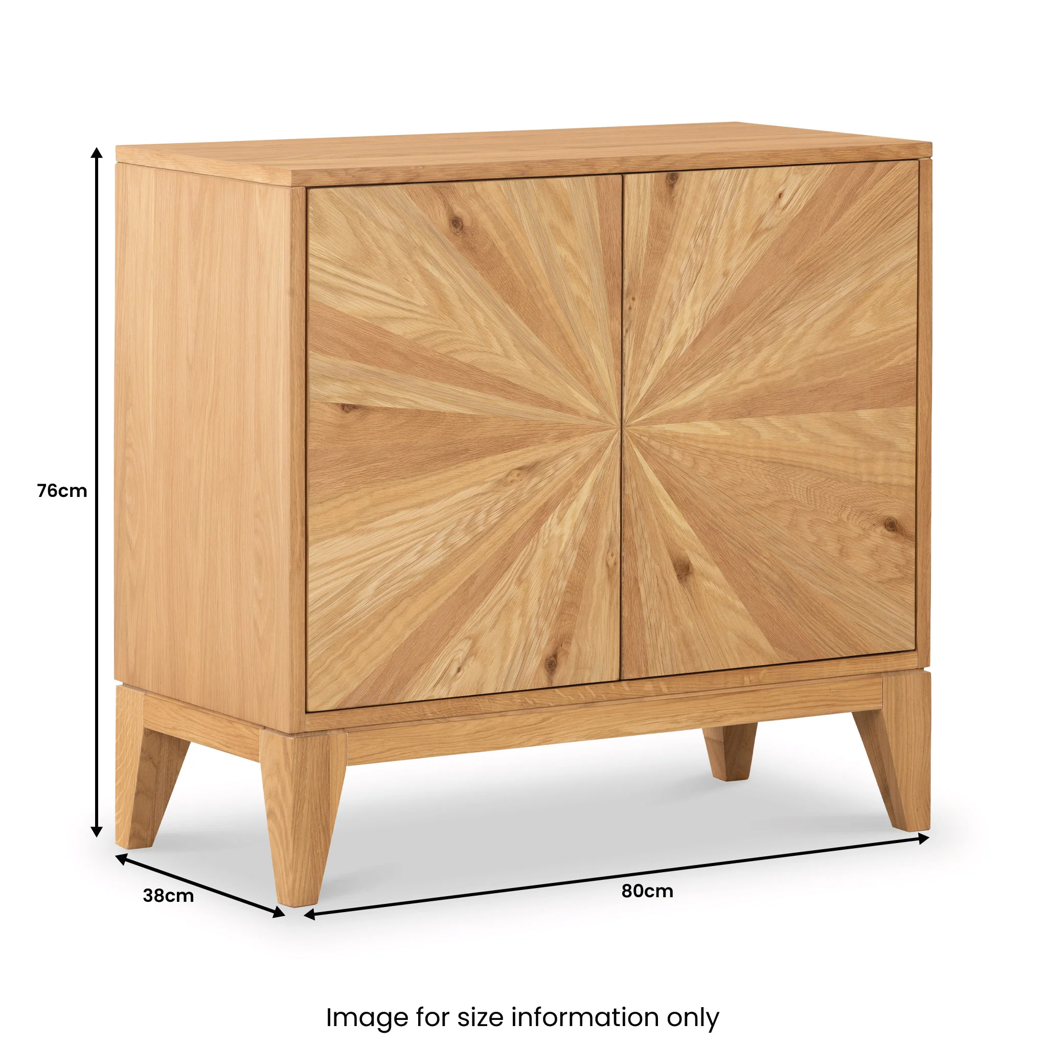 Sunburst Oak 2 Door Sideboard - Image 14