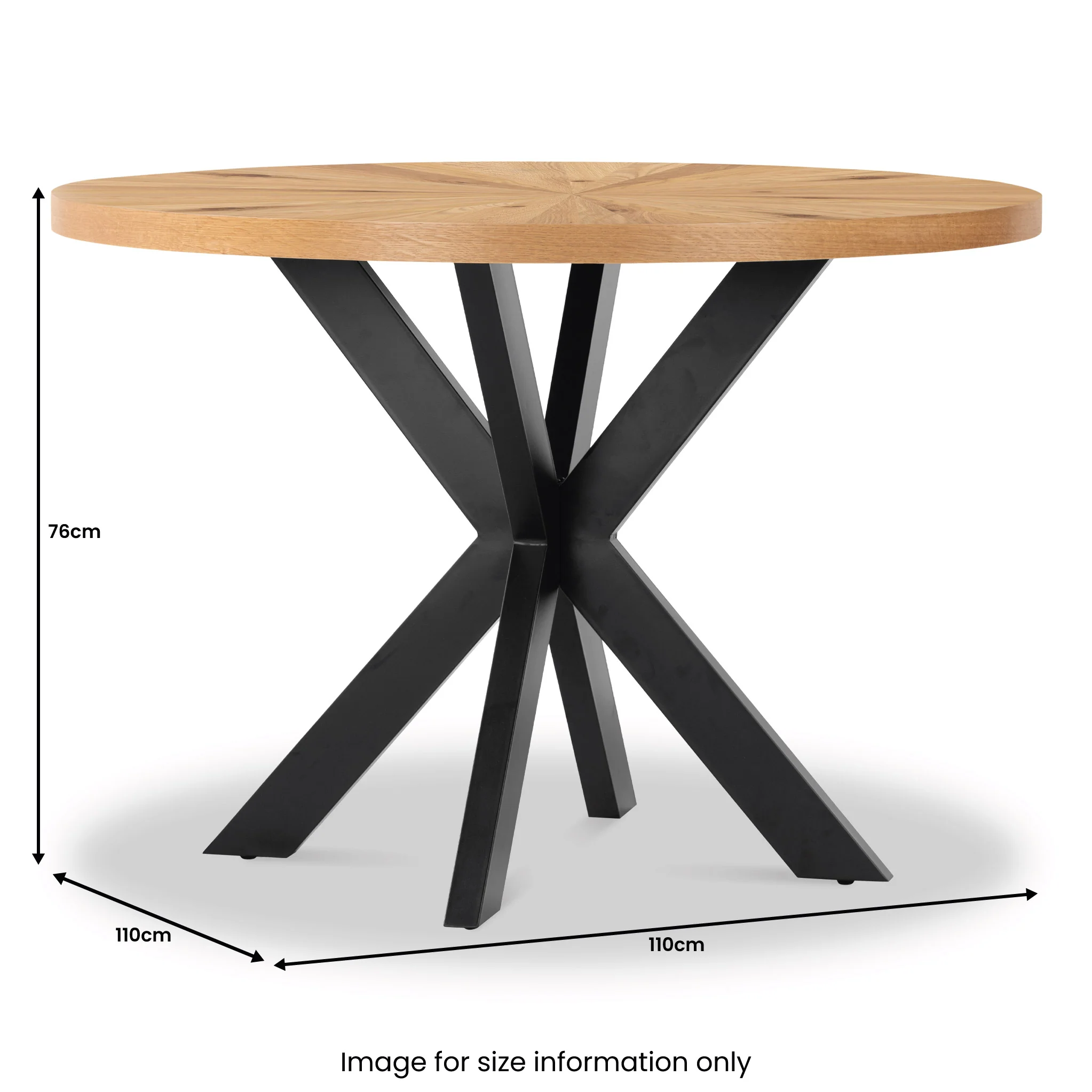 Sunburst Oak Round Dining Table - Image 10