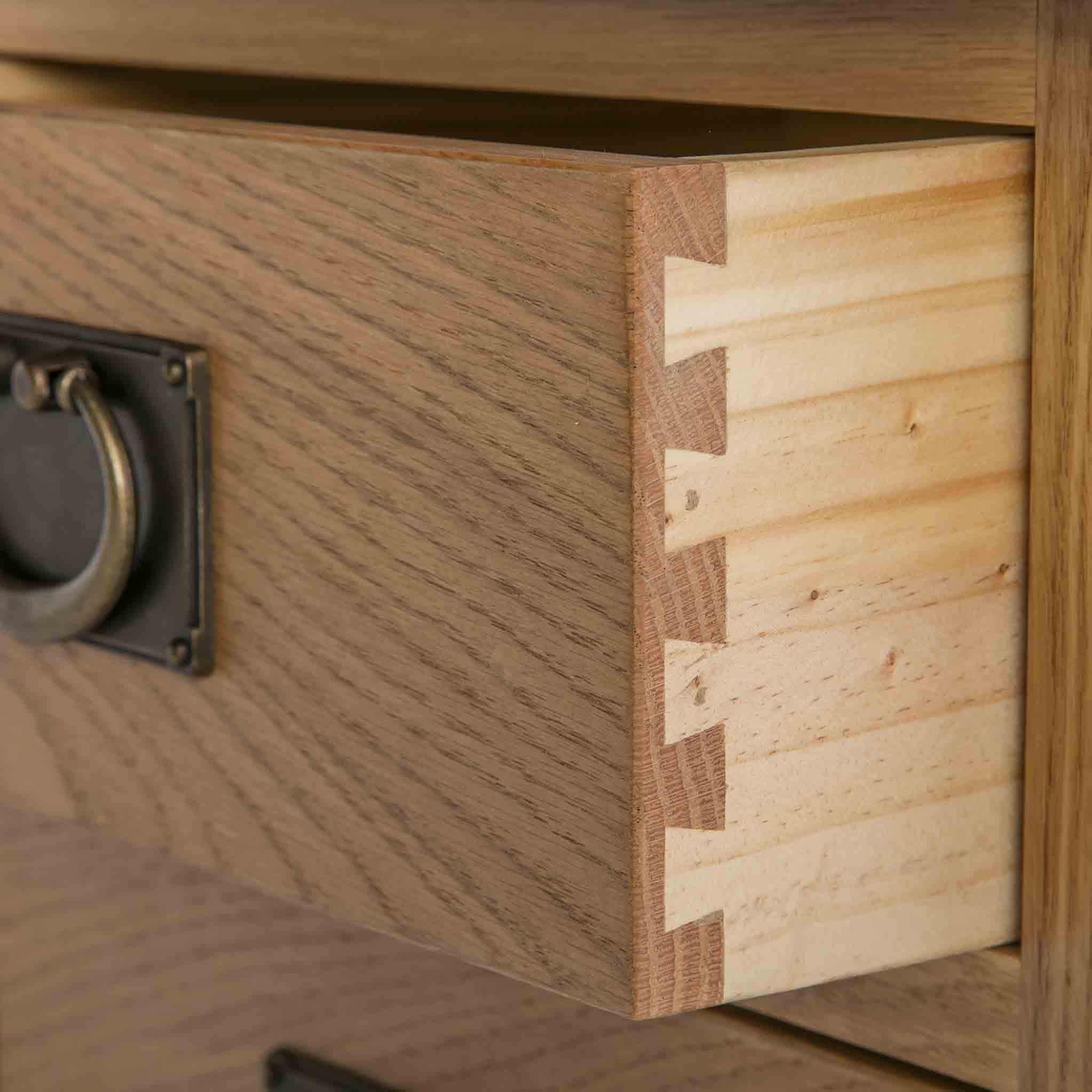 Surrey Oak Coffee Table with Baskets - Image 6