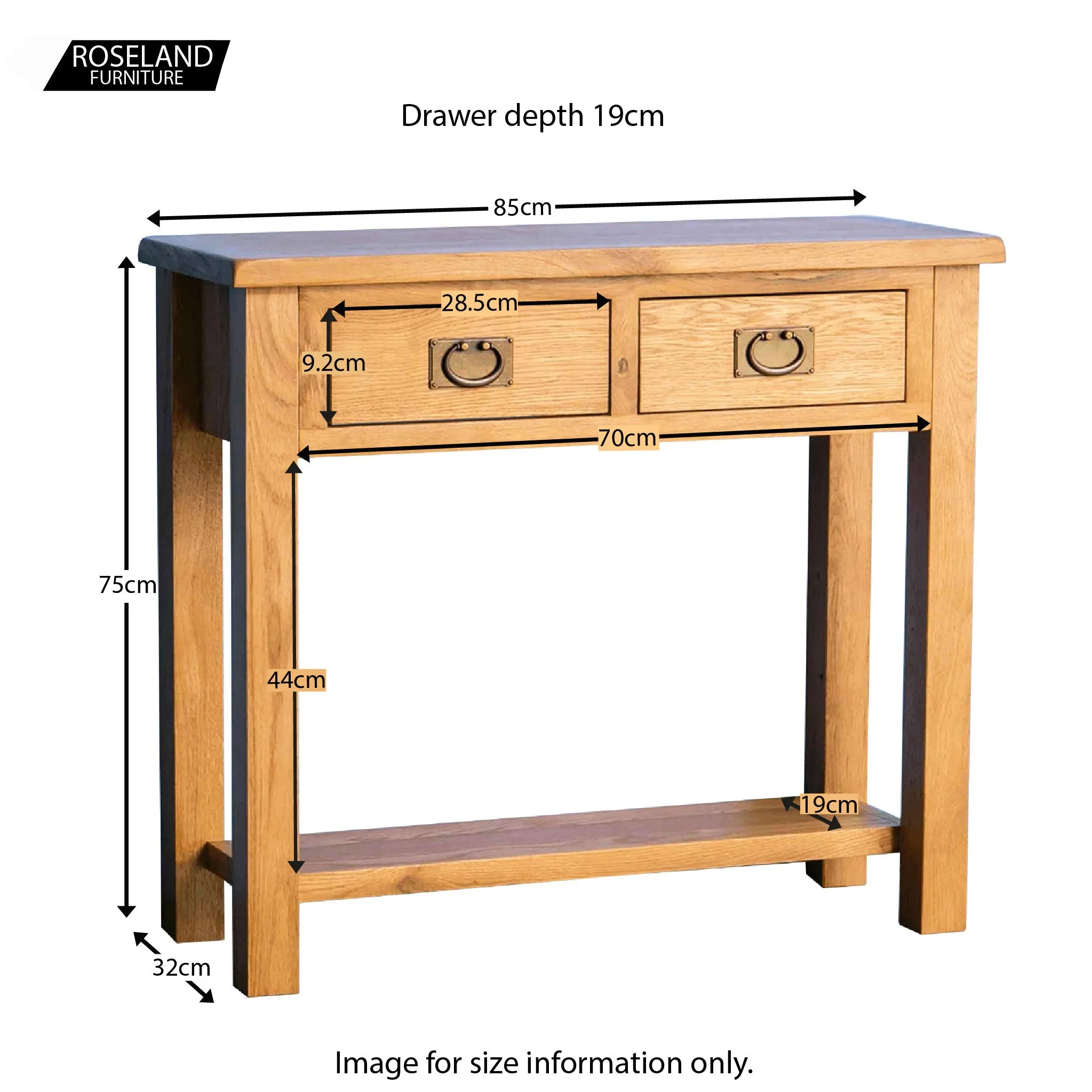 Surrey Oak Console Table - Image 14