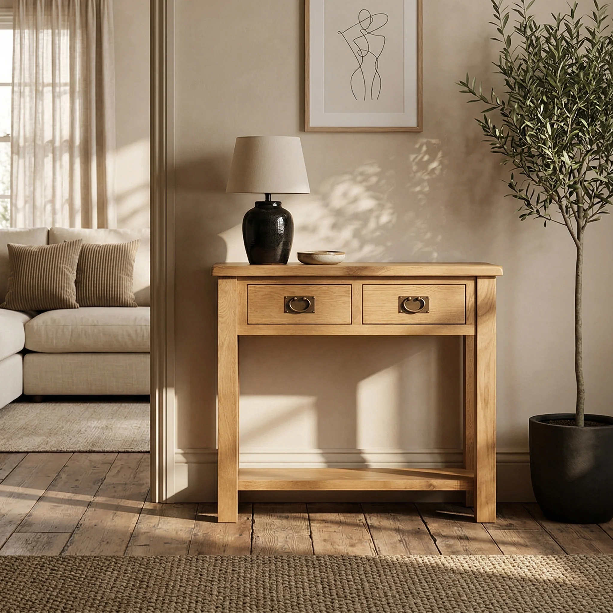 Surrey Oak Console Table - Image 2