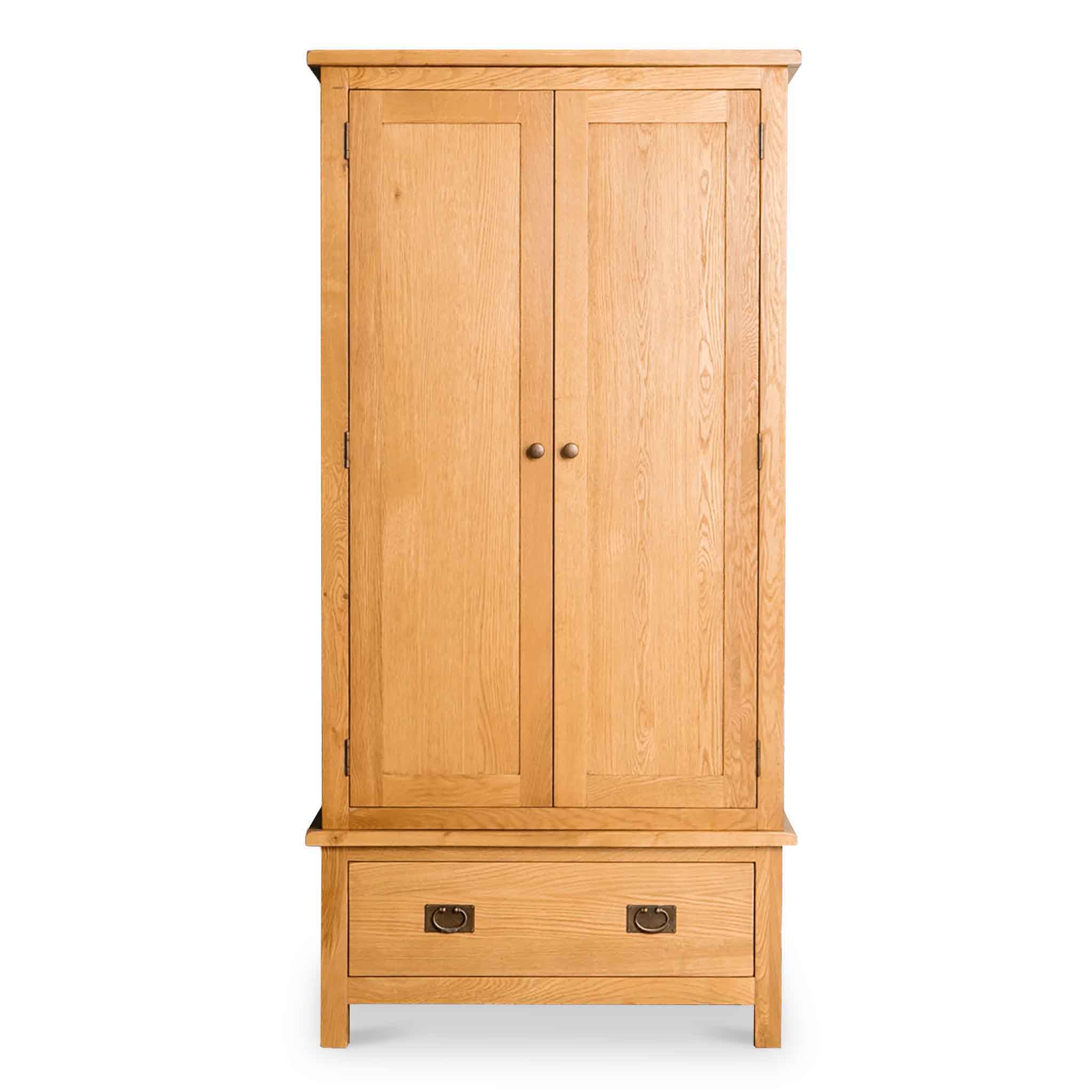 Surrey Oak Double Wardrobe & Drawer - Image 3