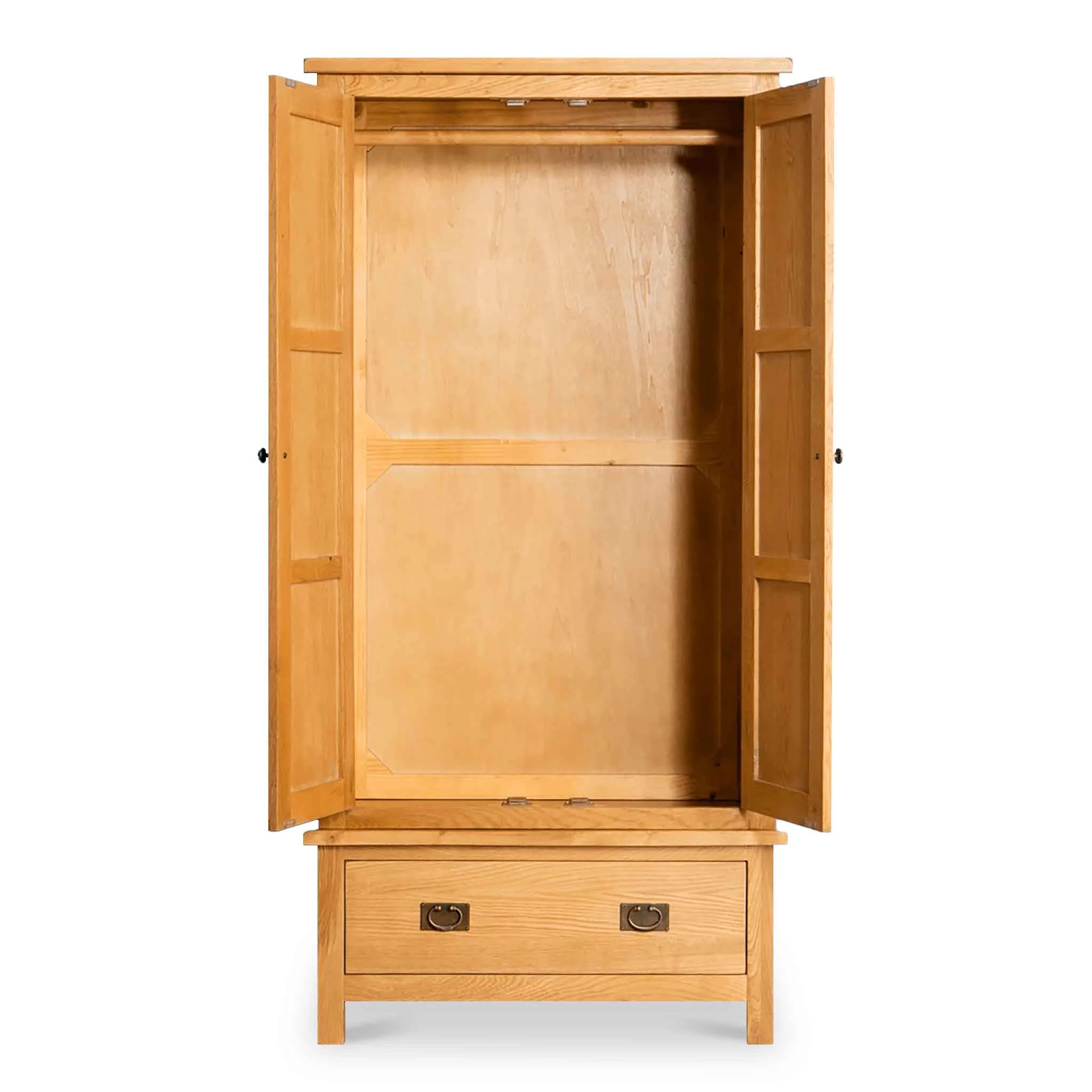 Surrey Oak Double Wardrobe & Drawer - Image 4