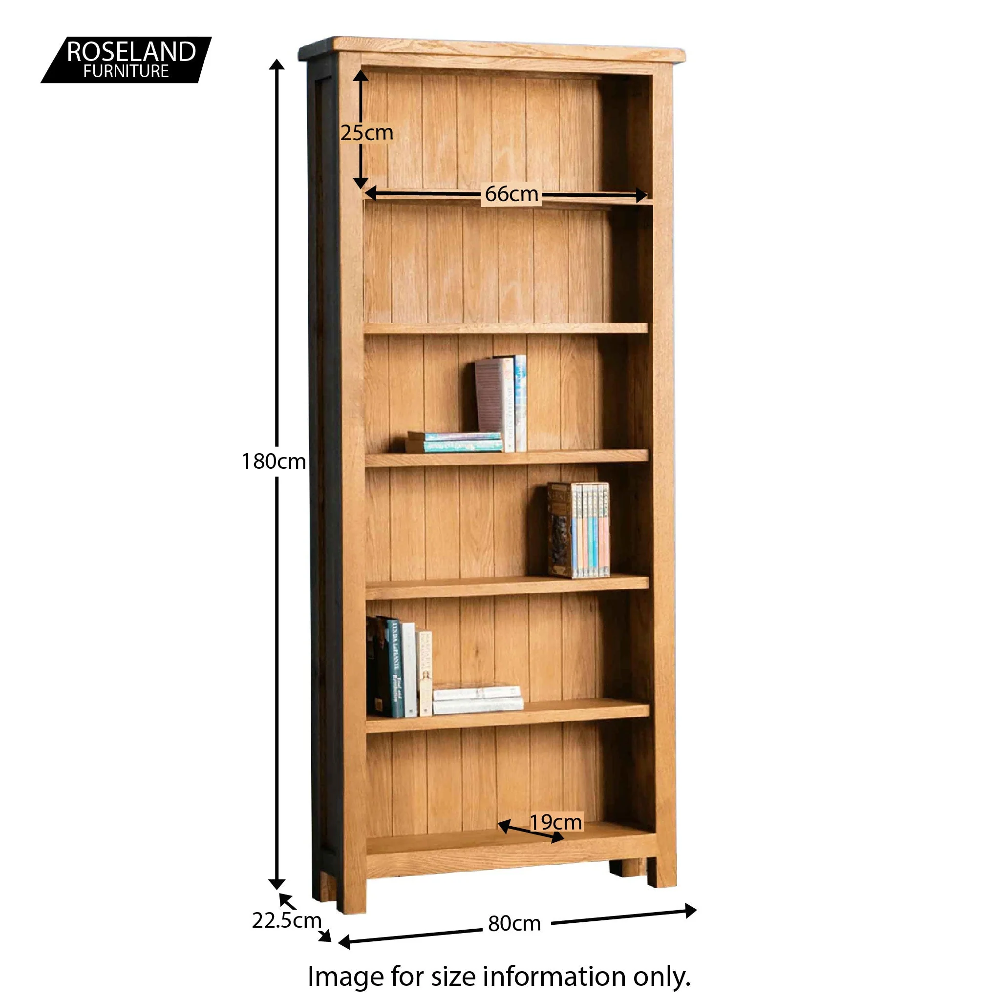 Surrey Oak Large Bookcase - Image 12