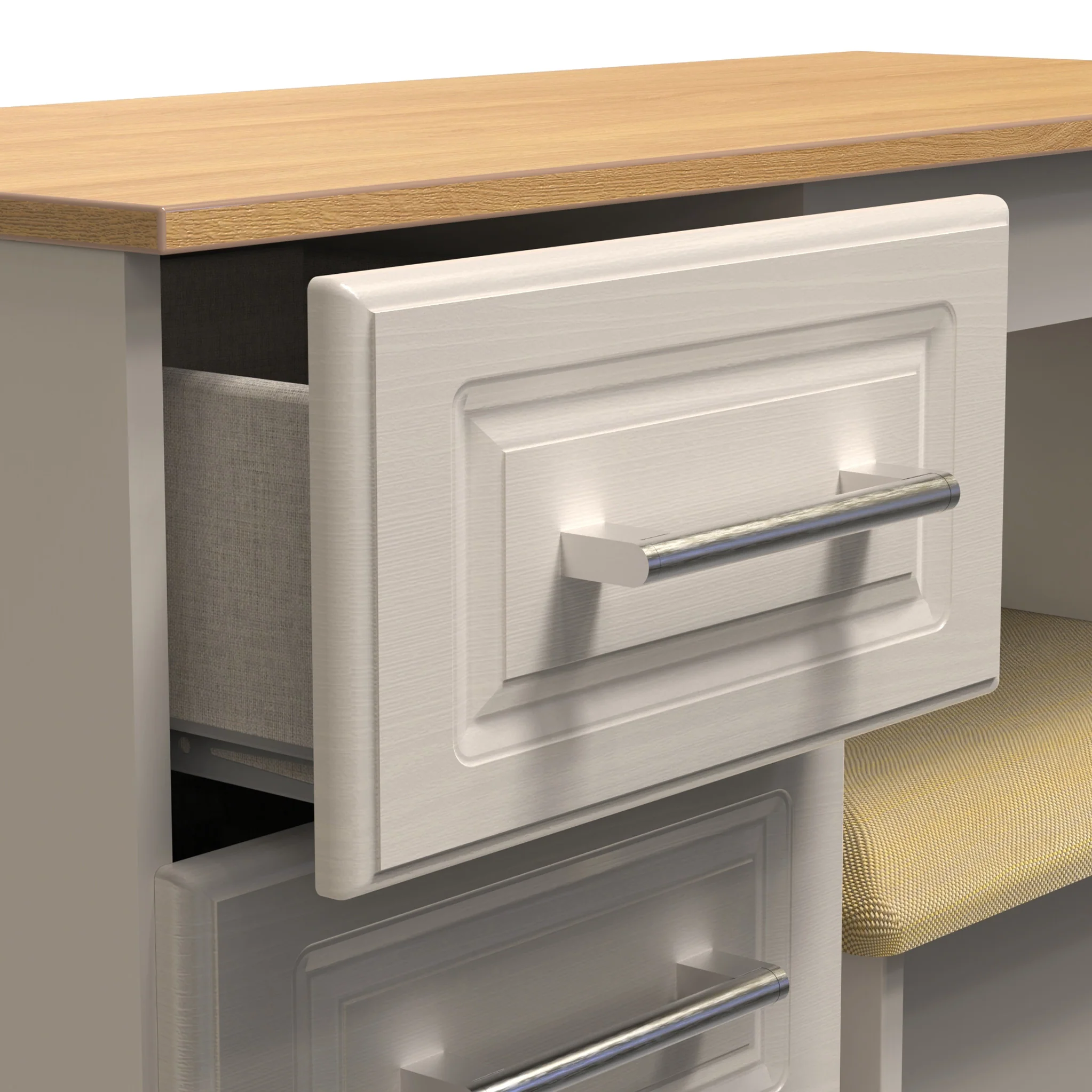 Talland White Dressing Table with Stool - Image 13
