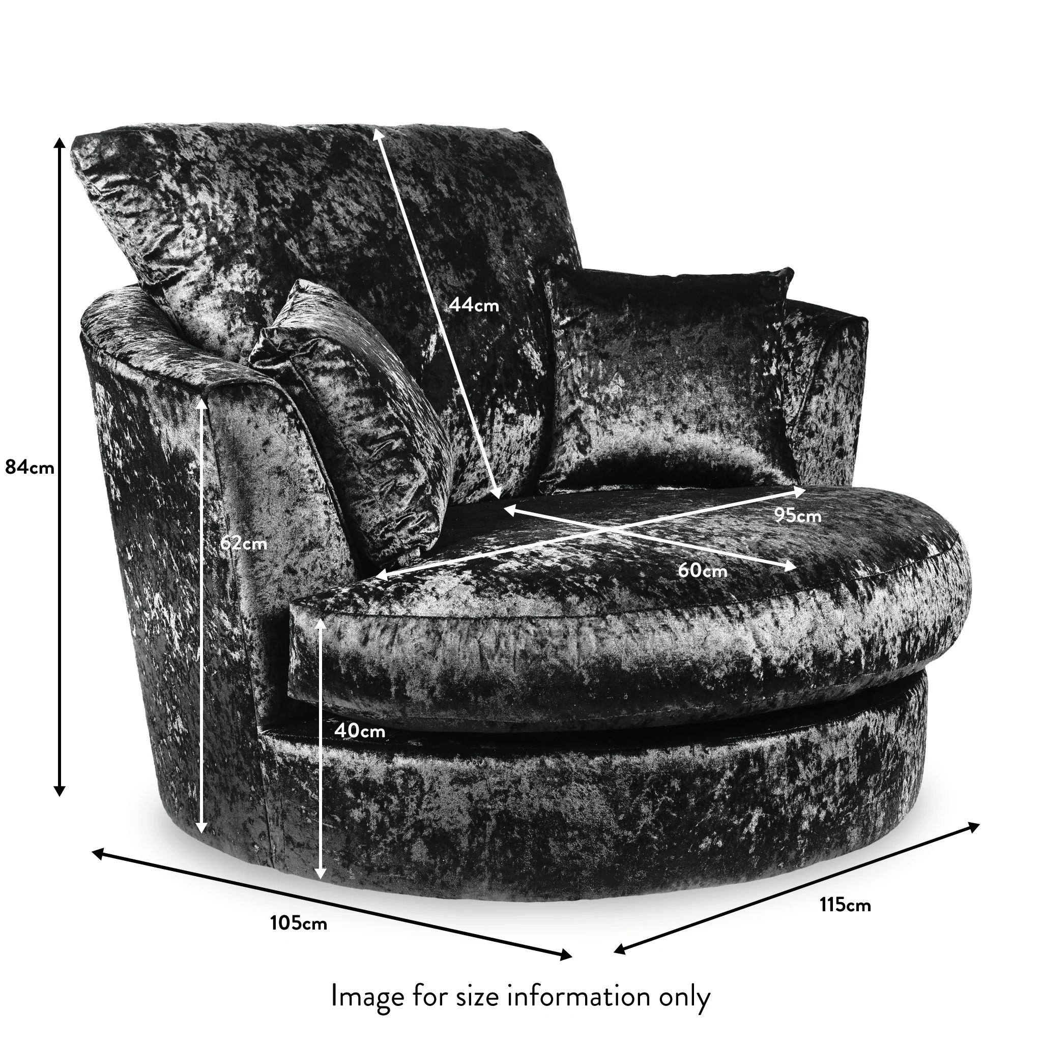 Tamara Crushed Velvet Swivel Chair - Image 22