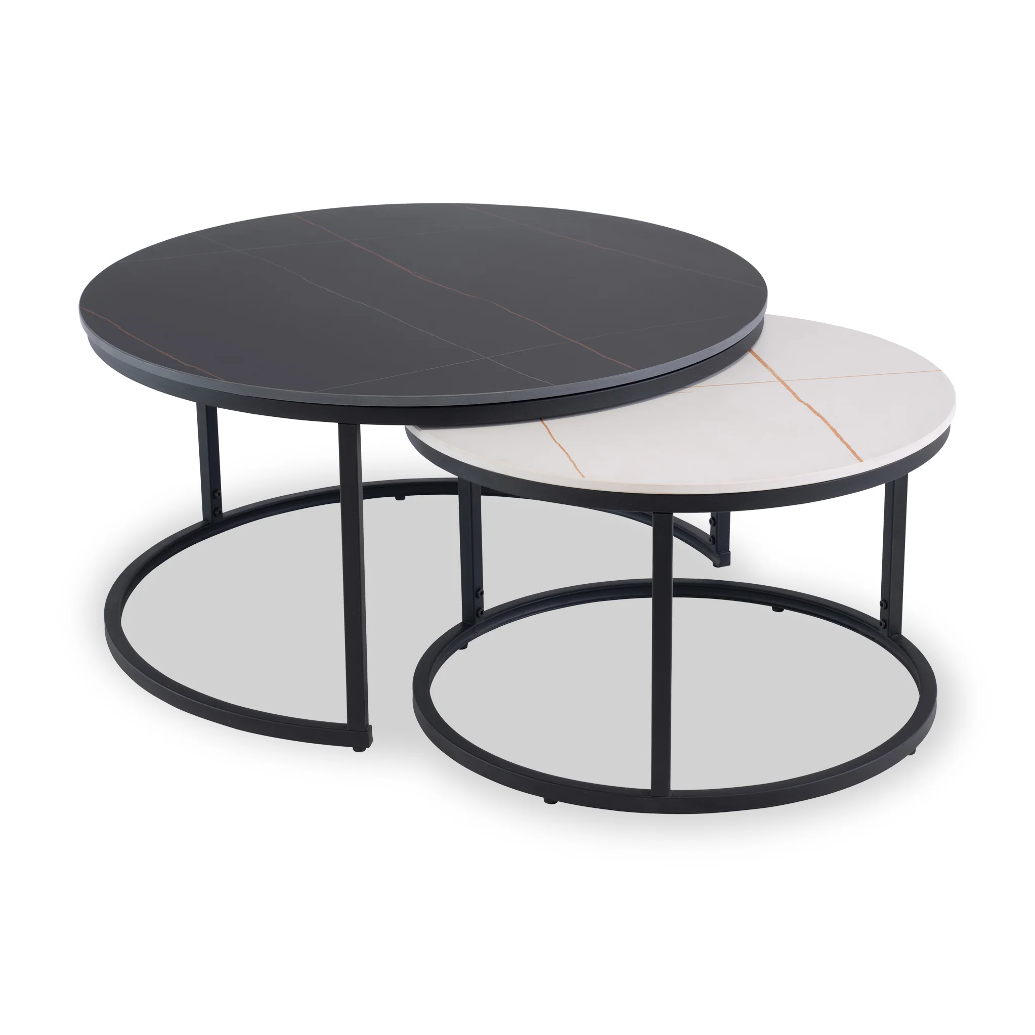 Tora Sintered Stone Round Coffee Table Set