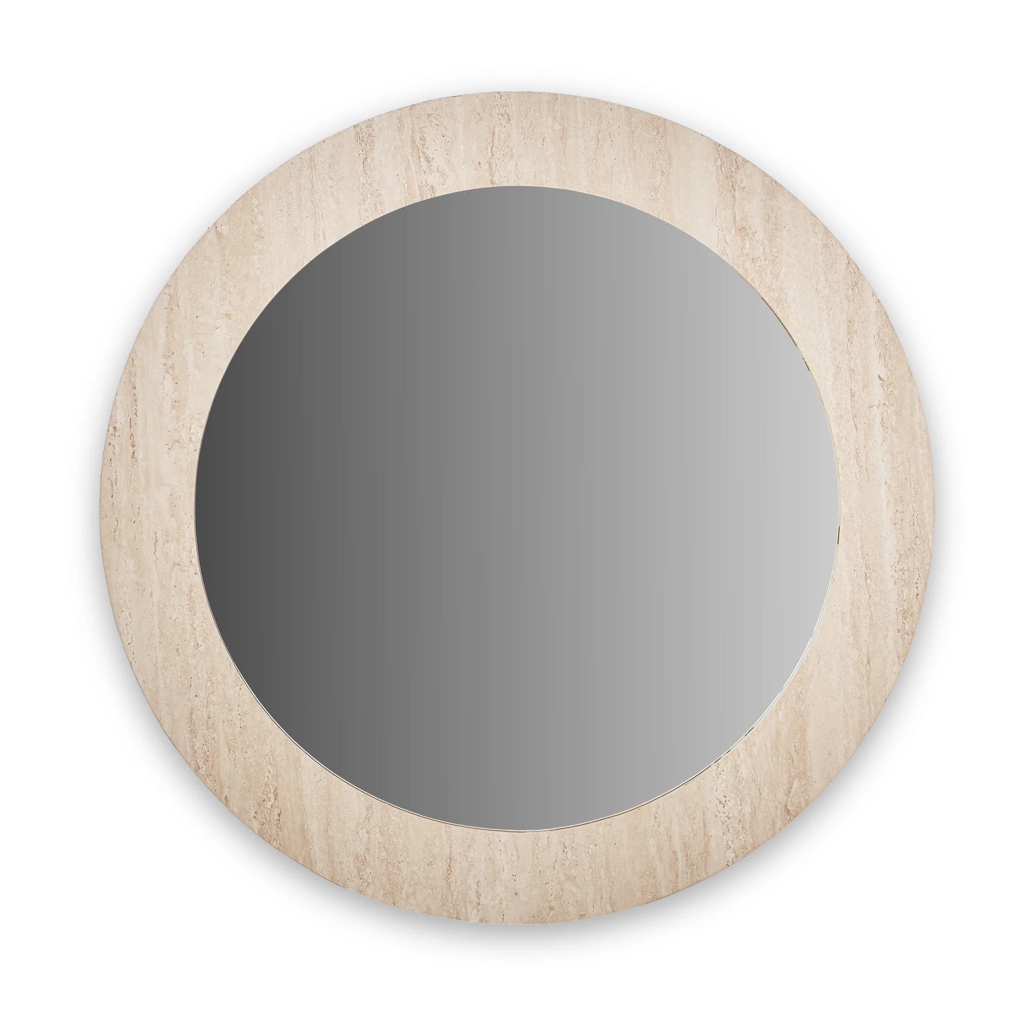 Travertine Effect Round Wall Mirror - Image 3