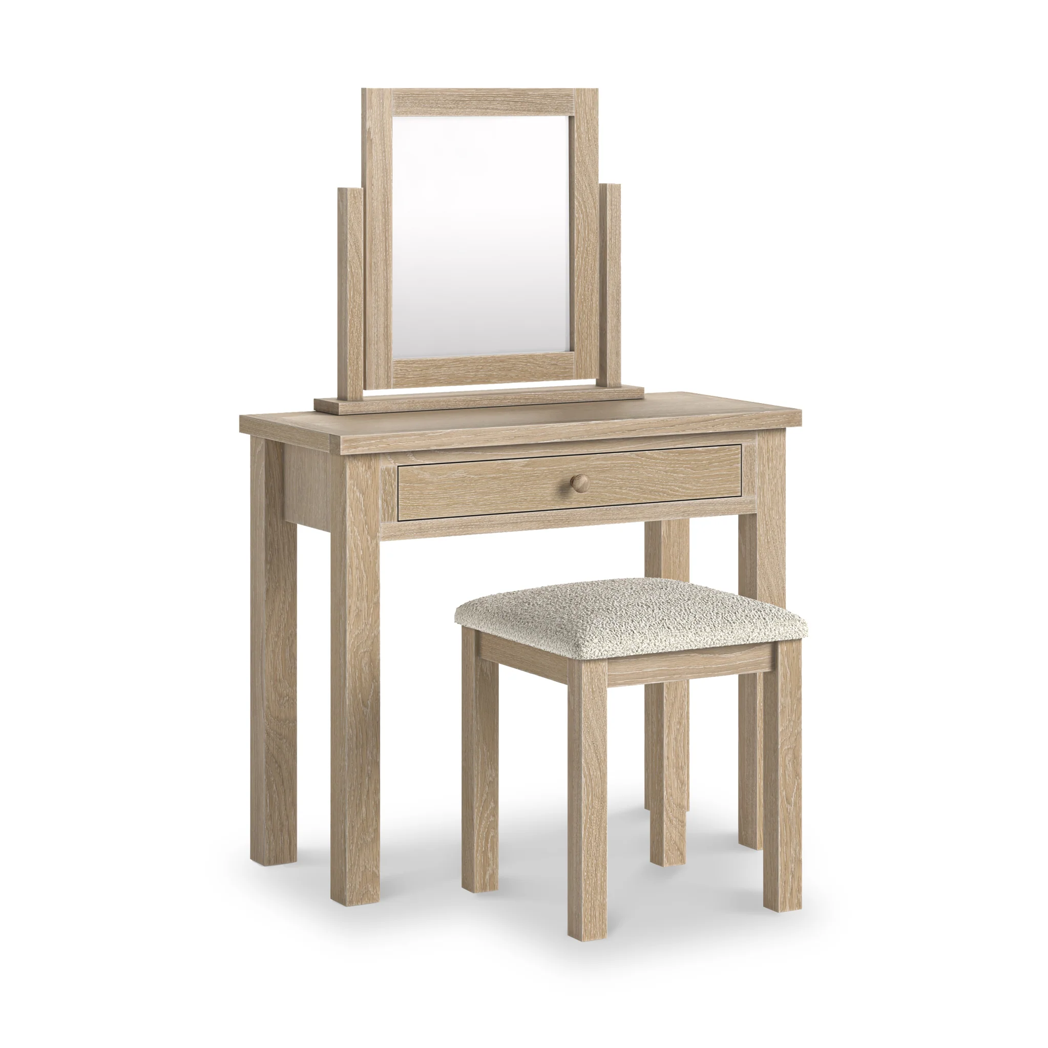 Trelan Washed Oak Single Drawer Dressing Table - Image 4